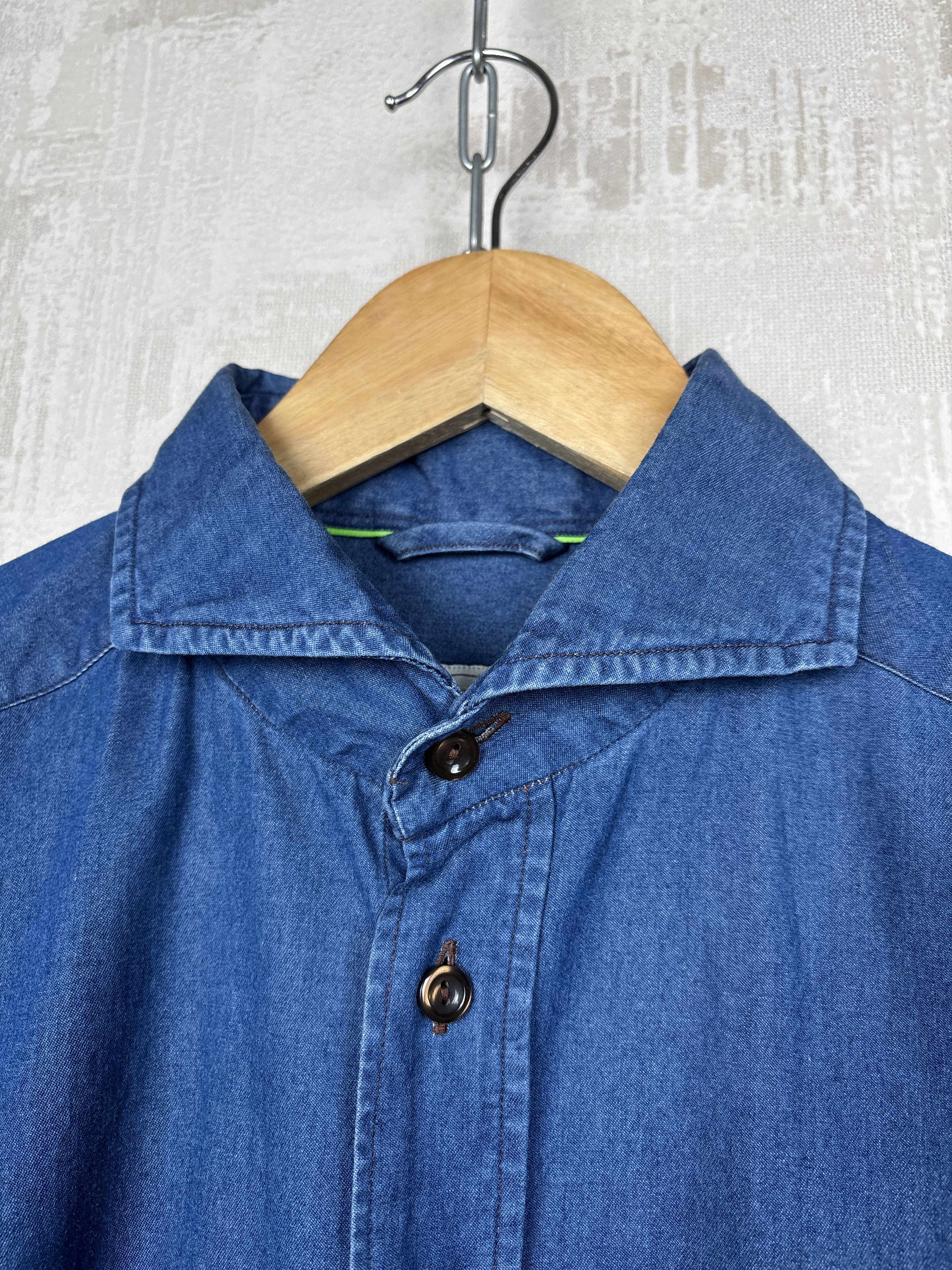 Eton Eton Contemporary Denim Dress Shirt Button Up Size US M / EU 48-50 / 2 - 6 Thumbnail