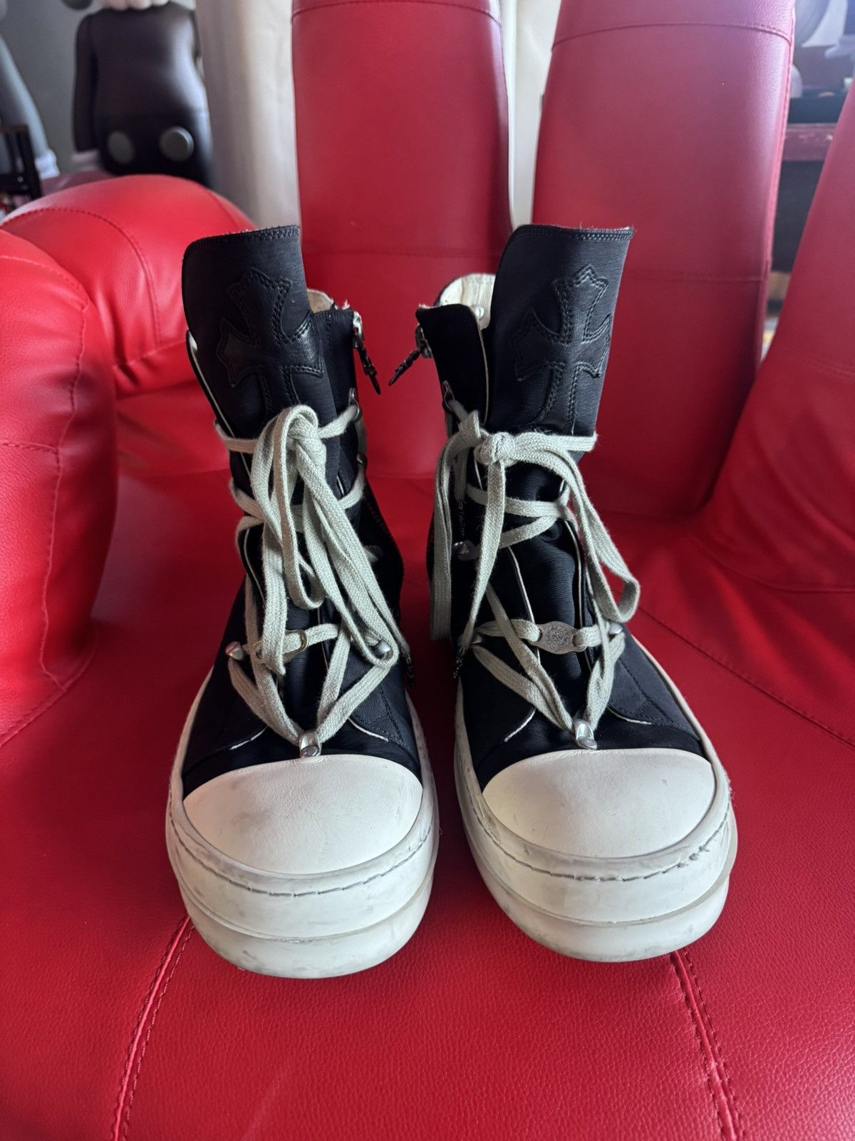 Chrome Hearts × Rick Owens CHROME HEARTS X RICK OWENS HIGHTOP SNEAKERS RARE Size US 10 / EU 43 - 1 Thumbnail