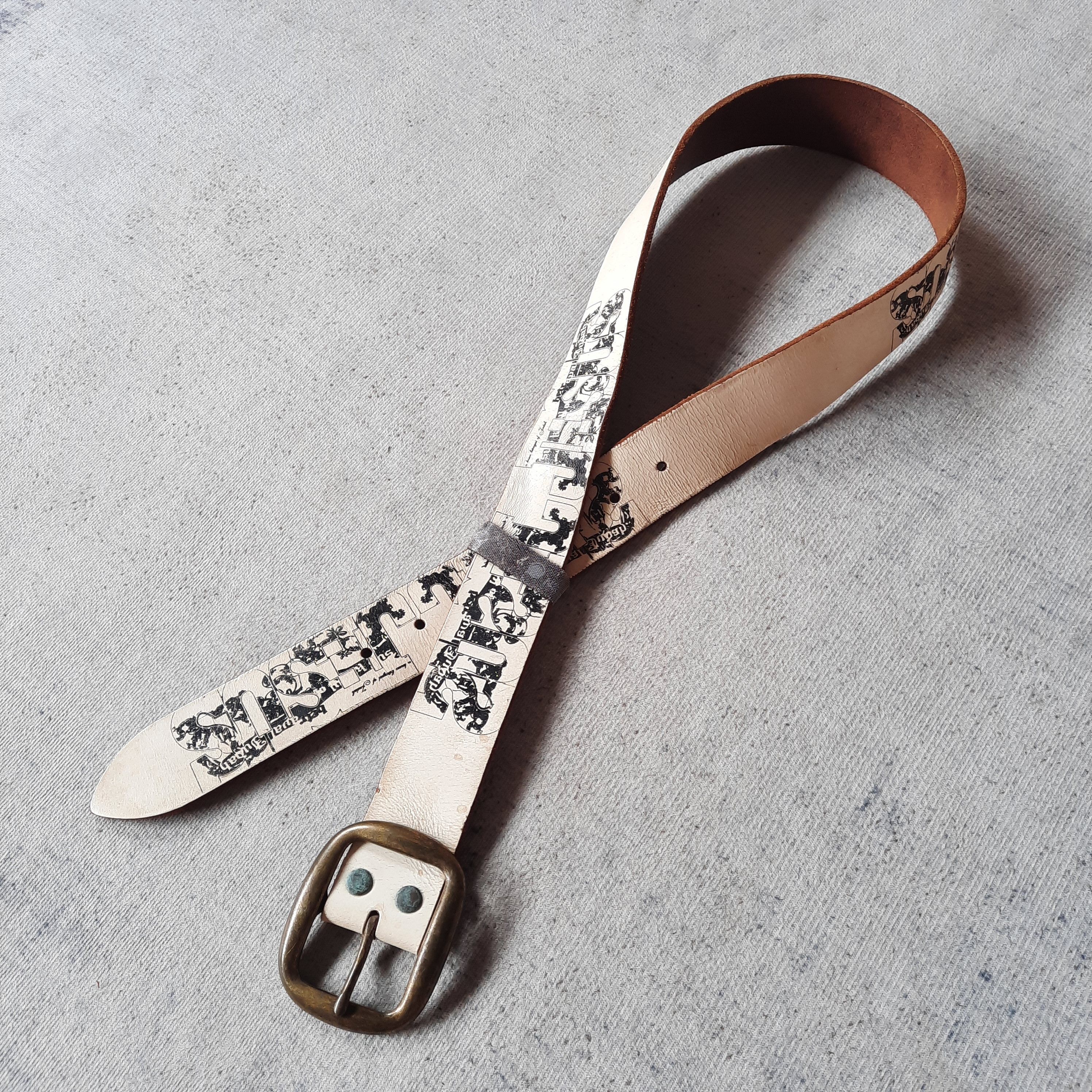 PPFM ☠️ Solid brass harajuku style punk gothic leather belt Size ONE SIZE - 7 Thumbnail