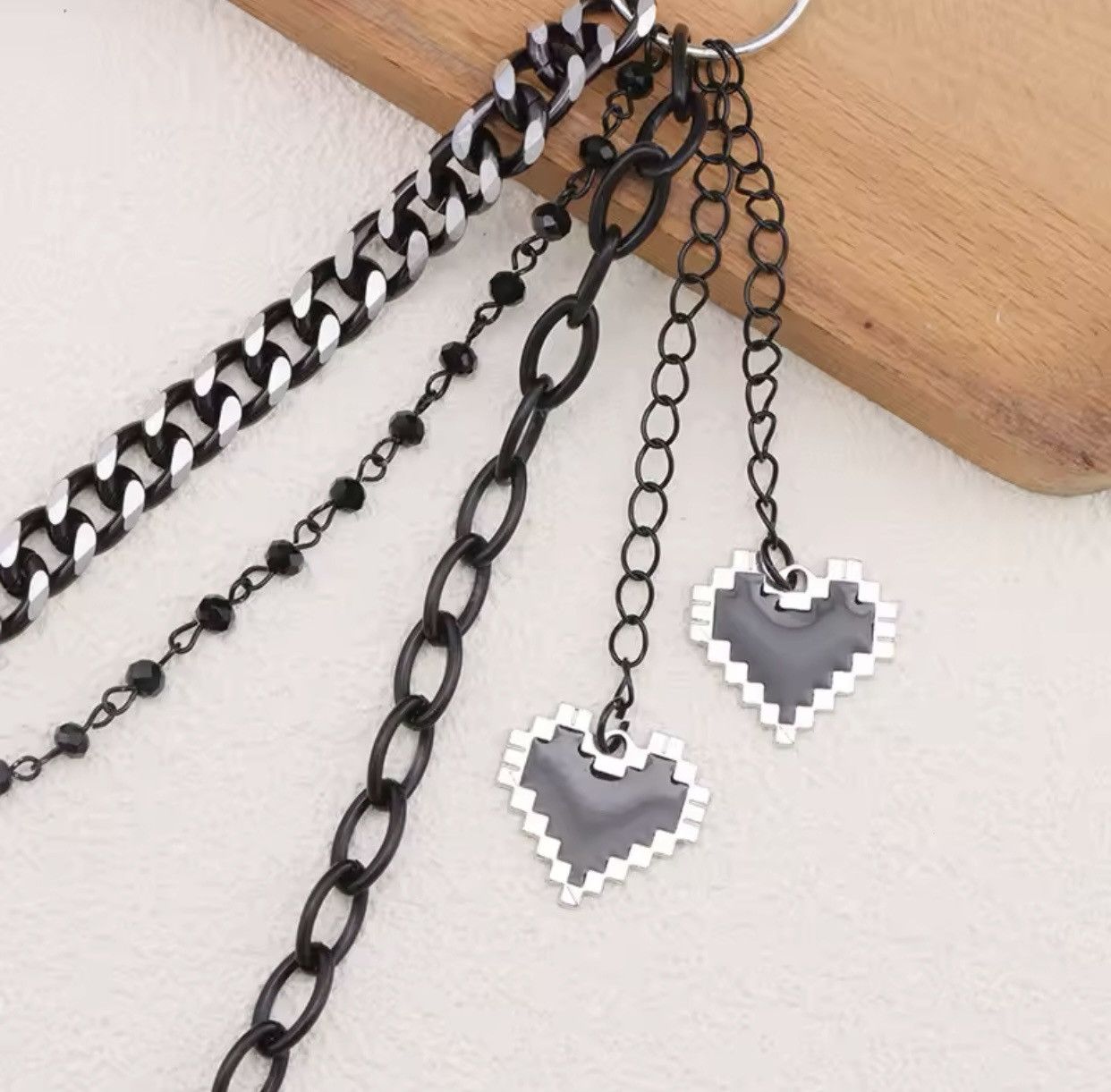 Jewelry Black Love Pendant Keychain Jeans Pants Chain Size ONE SIZE - 6 Thumbnail