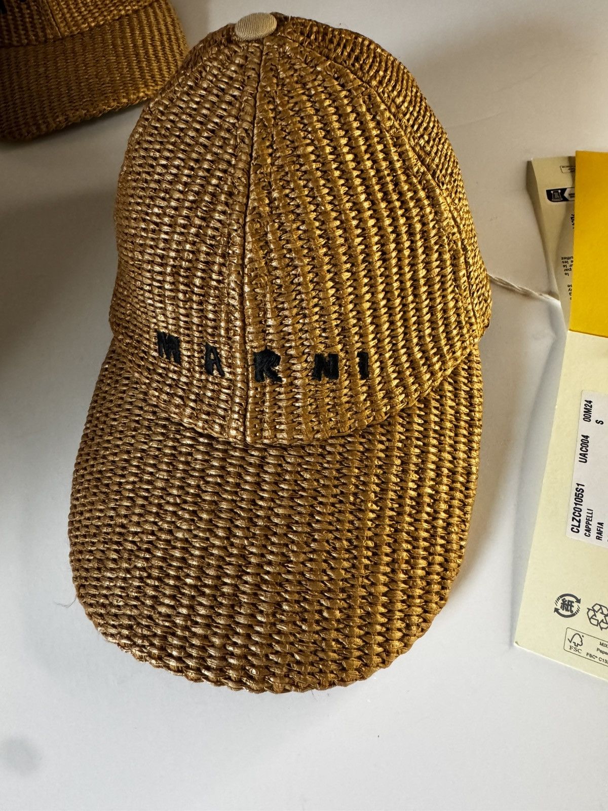 Marni MARNI raffia hat cap caramel logo NWT size M Size ONE SIZE - 10 Thumbnail