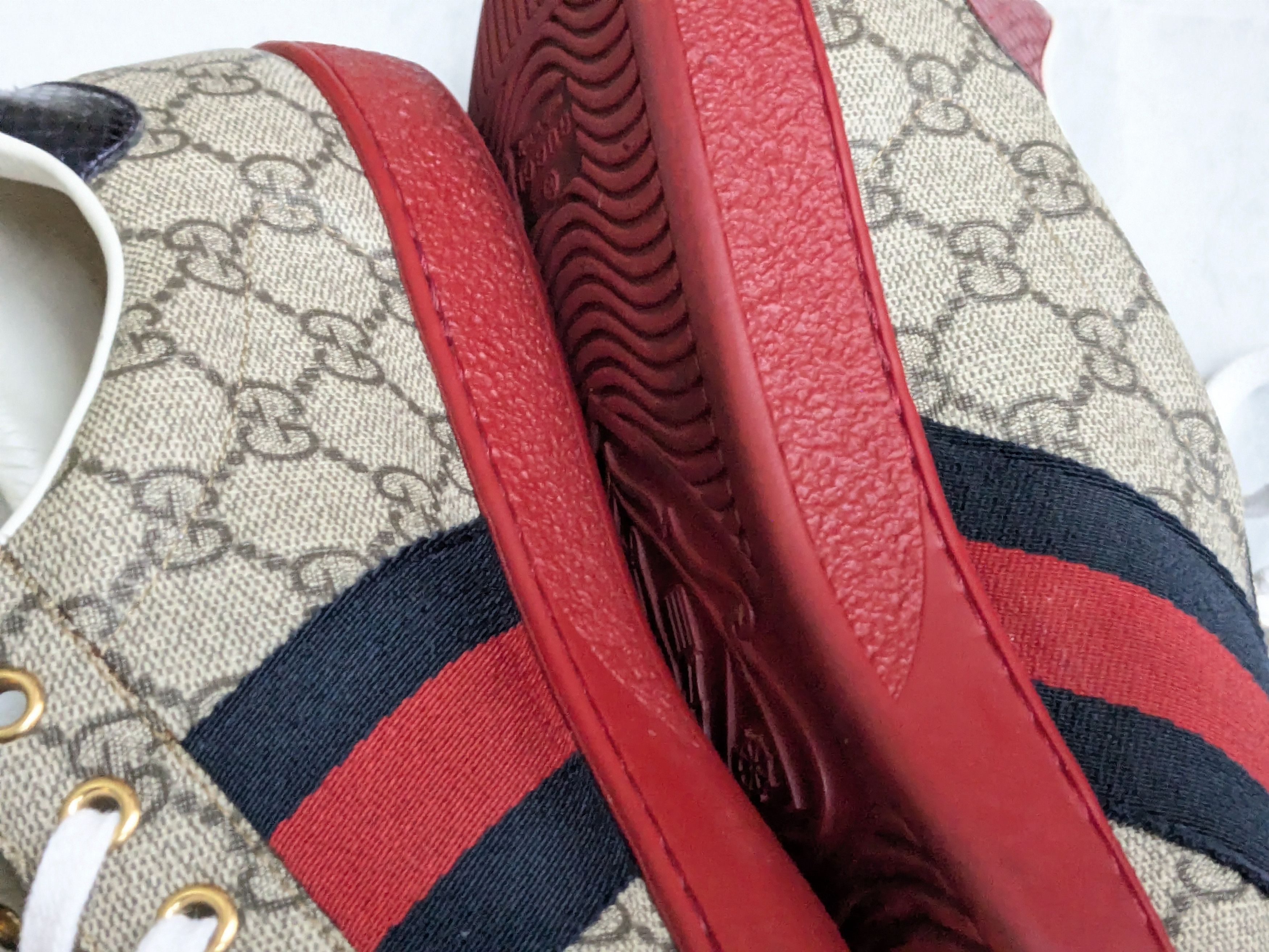 Gucci Gucci Ace Supreme Sneakers 10.5 Monogram Logo Red Size US 10.5 / EU 43-44 - 11 Thumbnail