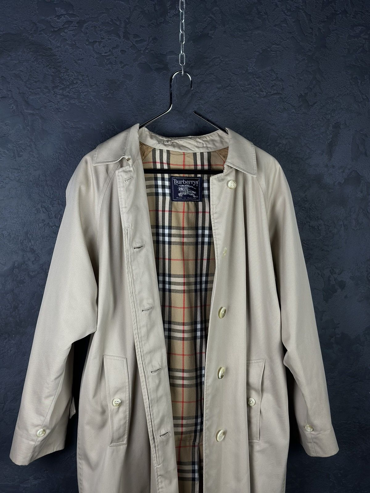Burberry × Designer × Vintage Burberry's London Vintage Nova Check Beige Trench Coat Men's Size US L / EU 52-54 / 3 - 2 Thumbnail