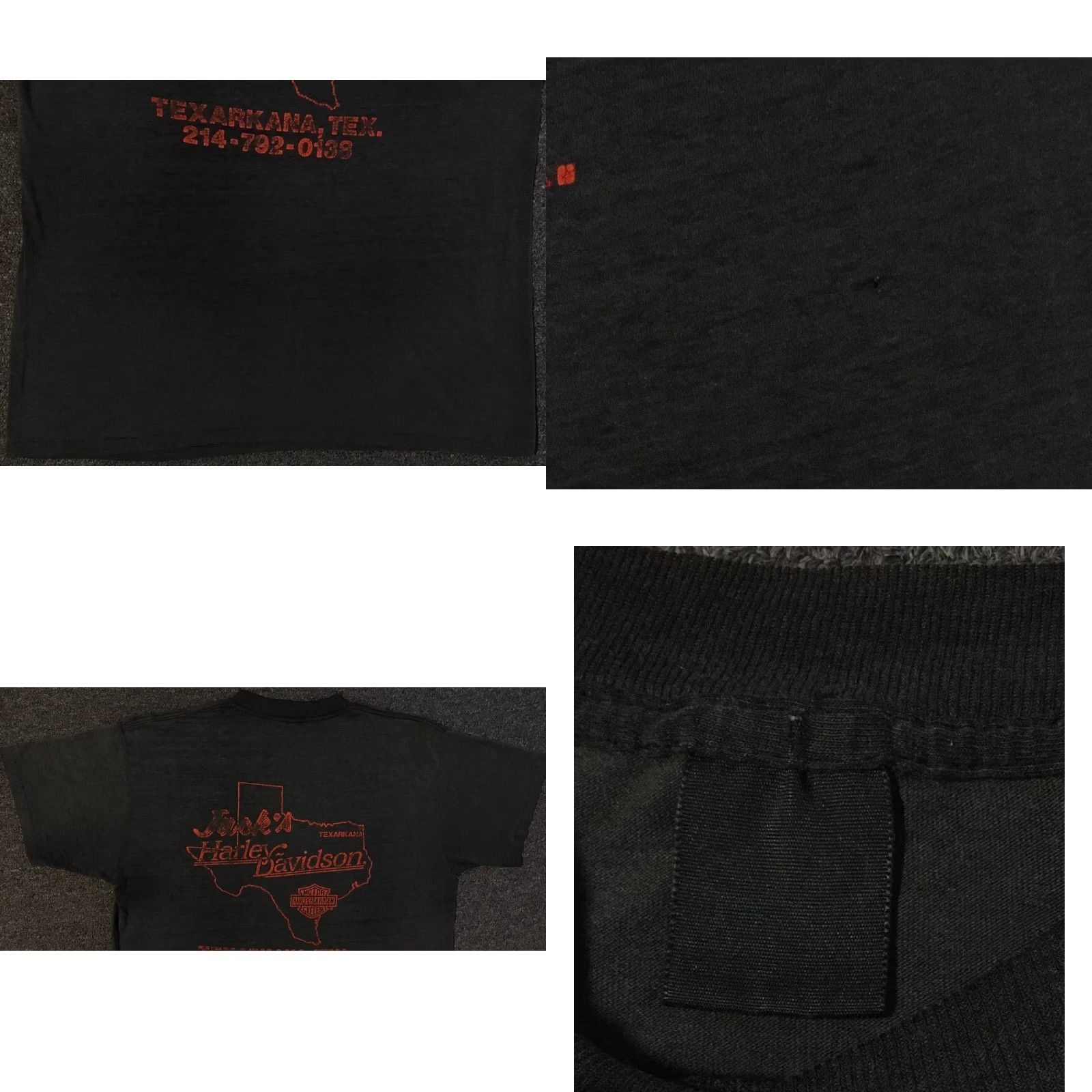 Harley Davidson VINTAGE Harley Davidson 3D Emblem Shirt XL Black Distressed Texarkana 80s 90s Biker Grunge USA USA Mens T-Shirt Graphic Tee Size US L / EU 52-54 / 3 - 9 Thumbnail