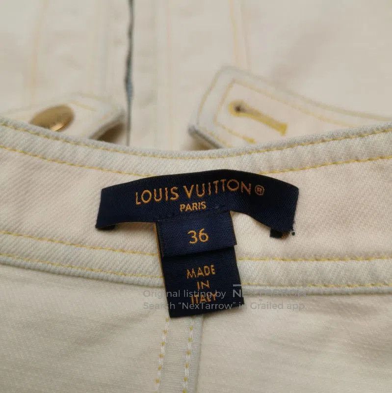 Louis Vuitton Louis Vuitton Logo Cotton Zipper Skirt in Beige. Size US 36 / EU 52 - 3 Thumbnail