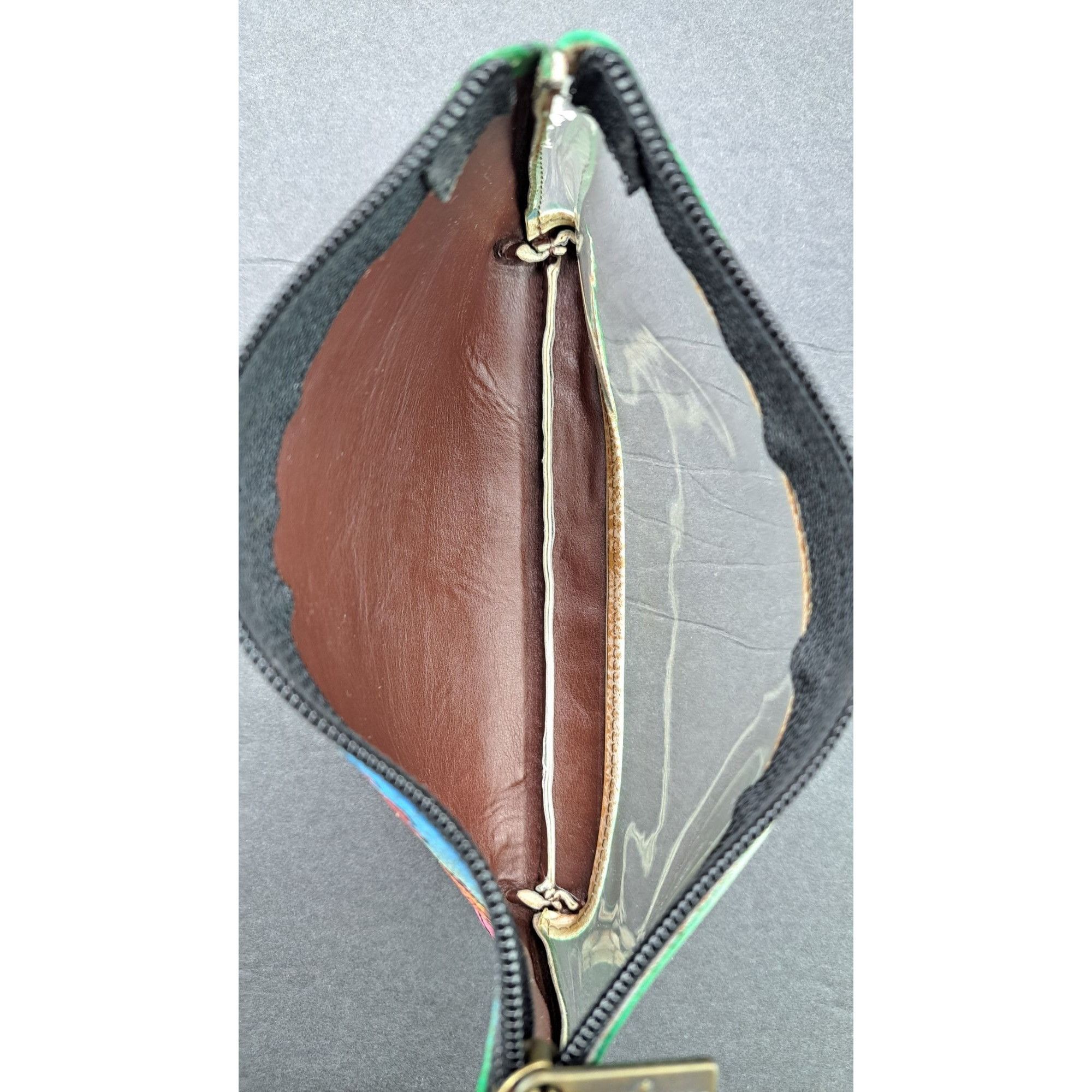 Other Anuschka Butterfly Cosmetic Bag Hand-Painted Leather Zipper Size ONE SIZE - 4 Thumbnail