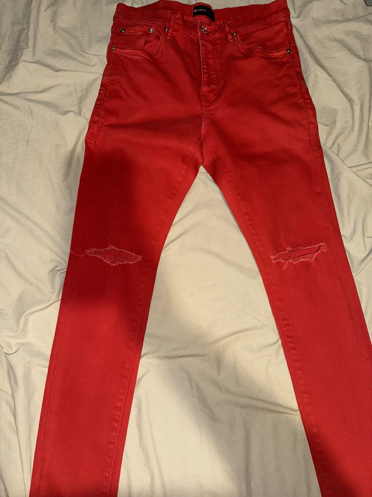 Purple Brand Size 31 Red & ripped purple jeans Size US 31 - 1 Thumbnail