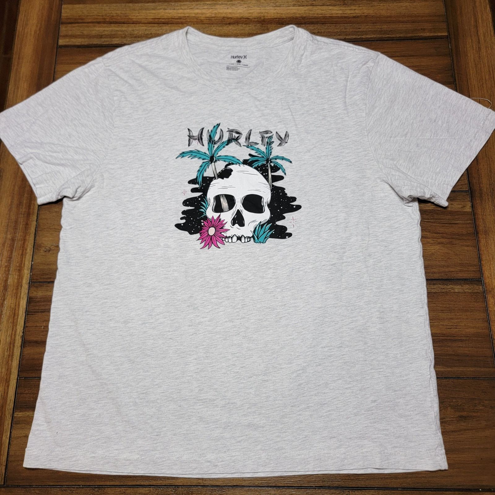 Hurley Hurley Lt. Grey Unisex Tee Tropical Skull - Size XL Size US XL / EU 56 / 4 - 1 Thumbnail
