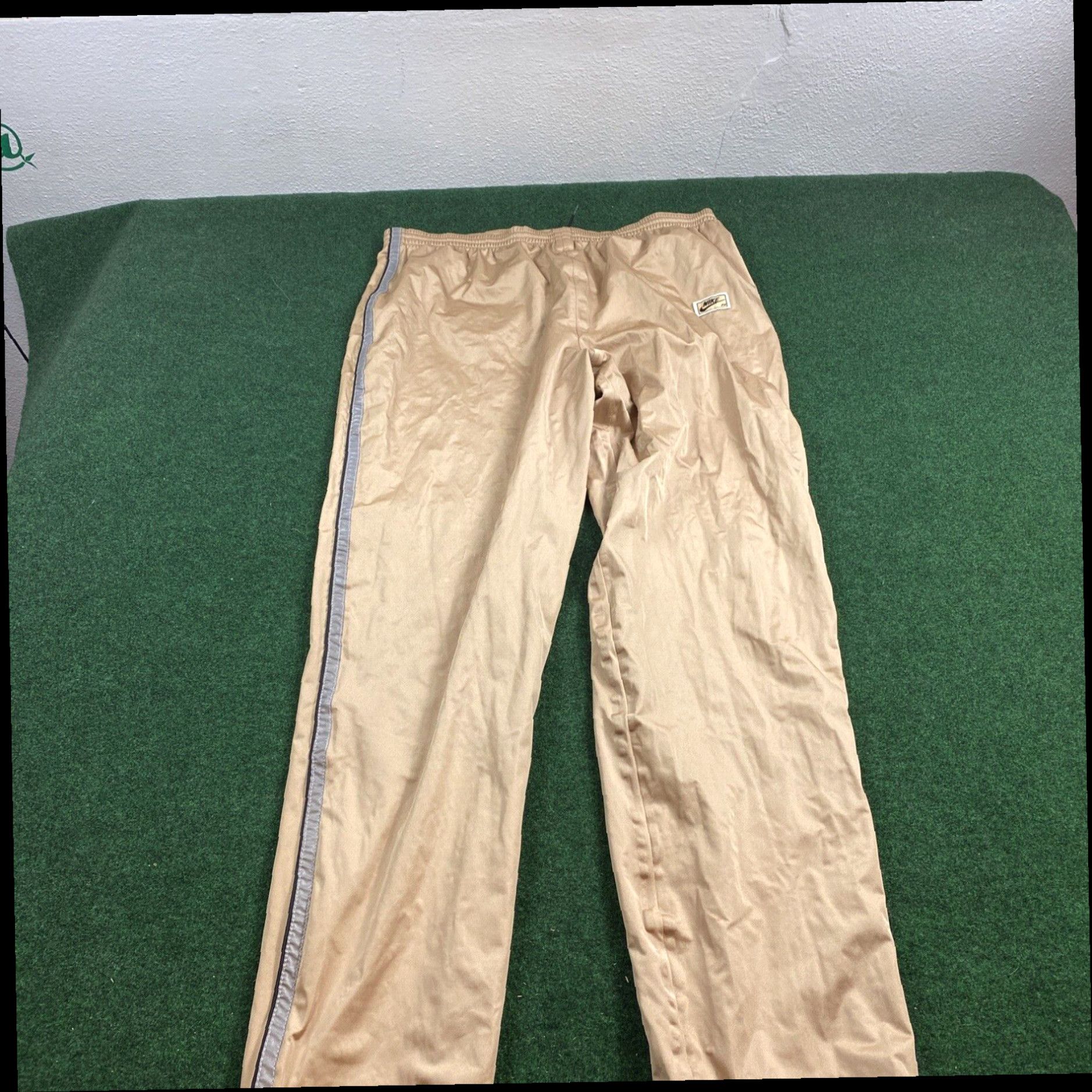 Nike 90s 80s Vintage Mens NIKE PR Tracksuit Jogger Pants Zip Gold Nylon XL Mens Rare Size 46R - 6 Thumbnail
