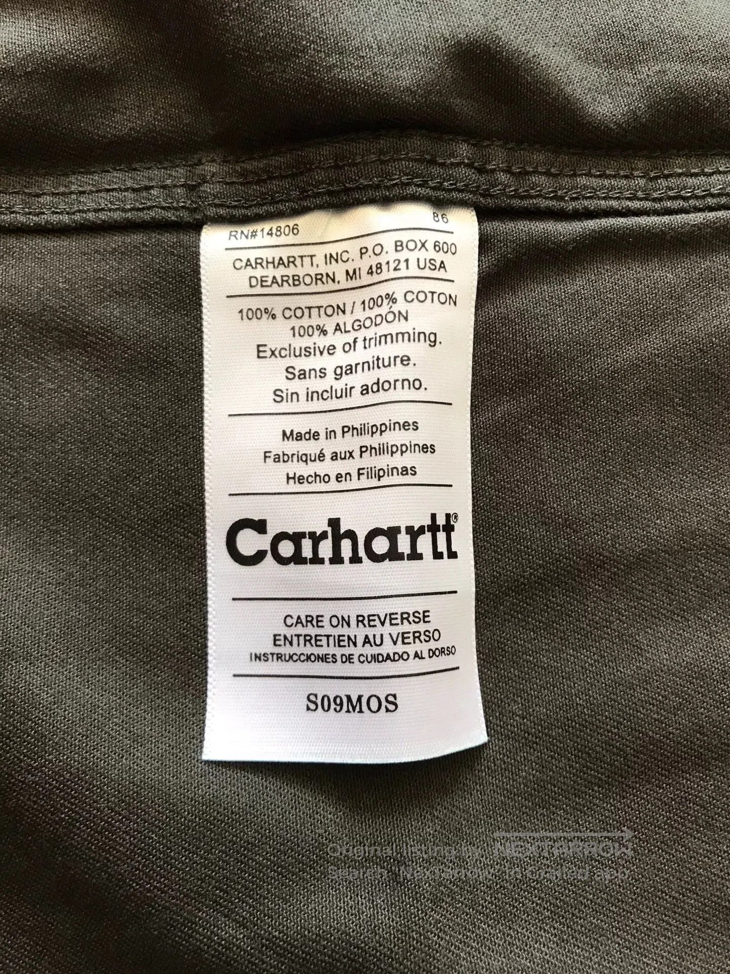 Carhartt Carhartt S09 MOS Moss Green Work Shirt. Size US M / EU 48-50 / 2 - 8 Thumbnail
