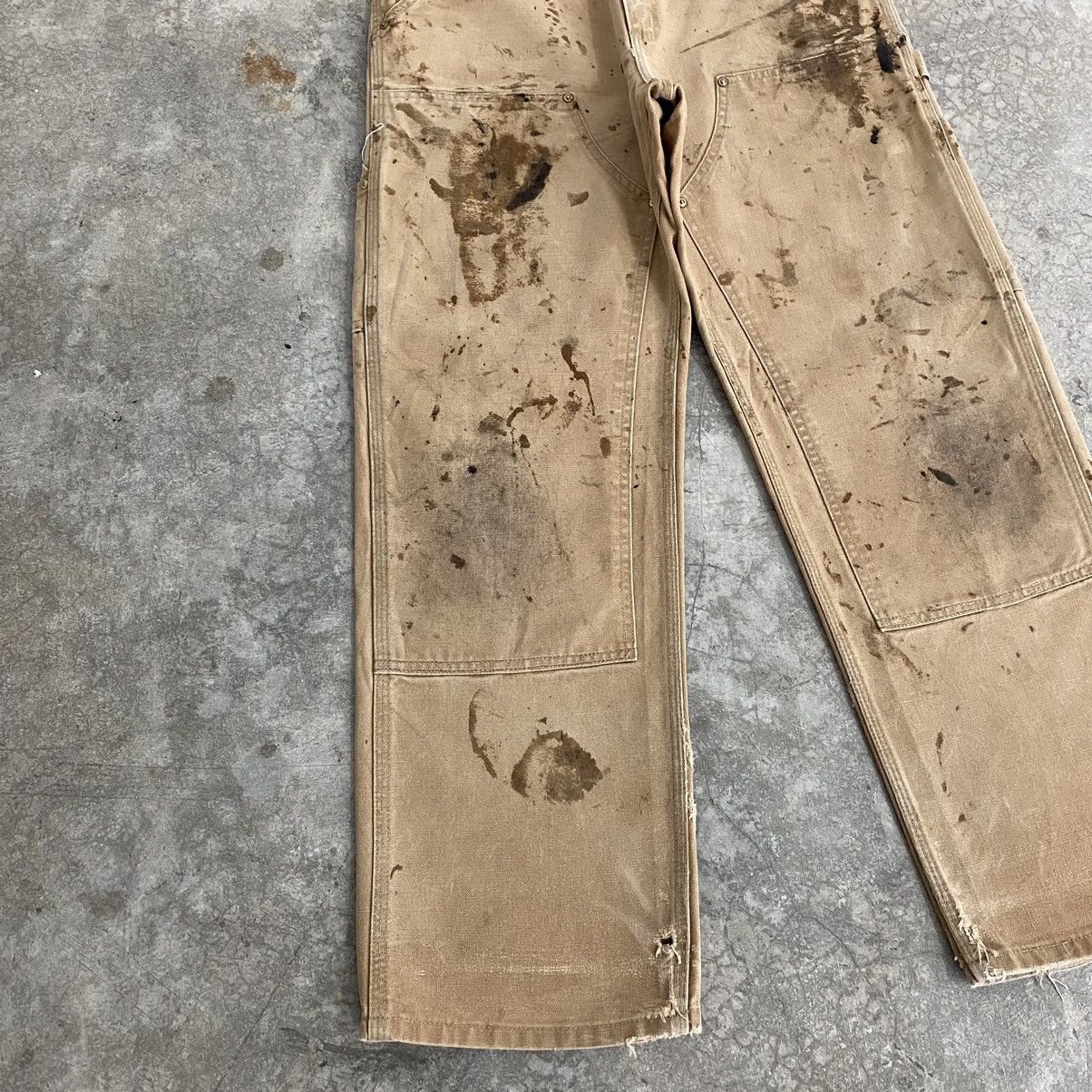 Carhartt VTG Carhartt Double Knee Faded Tan Dirty Carpenter Pants Size US 31 - 8 Thumbnail