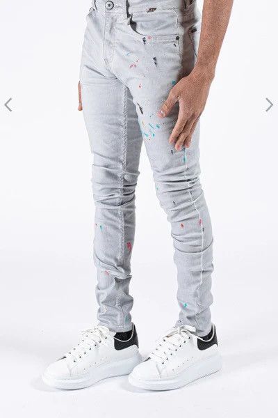 SERENEDE Serenede Grey Paint Splatter Jeans Size US 38 / EU 54 - 1 Thumbnail
