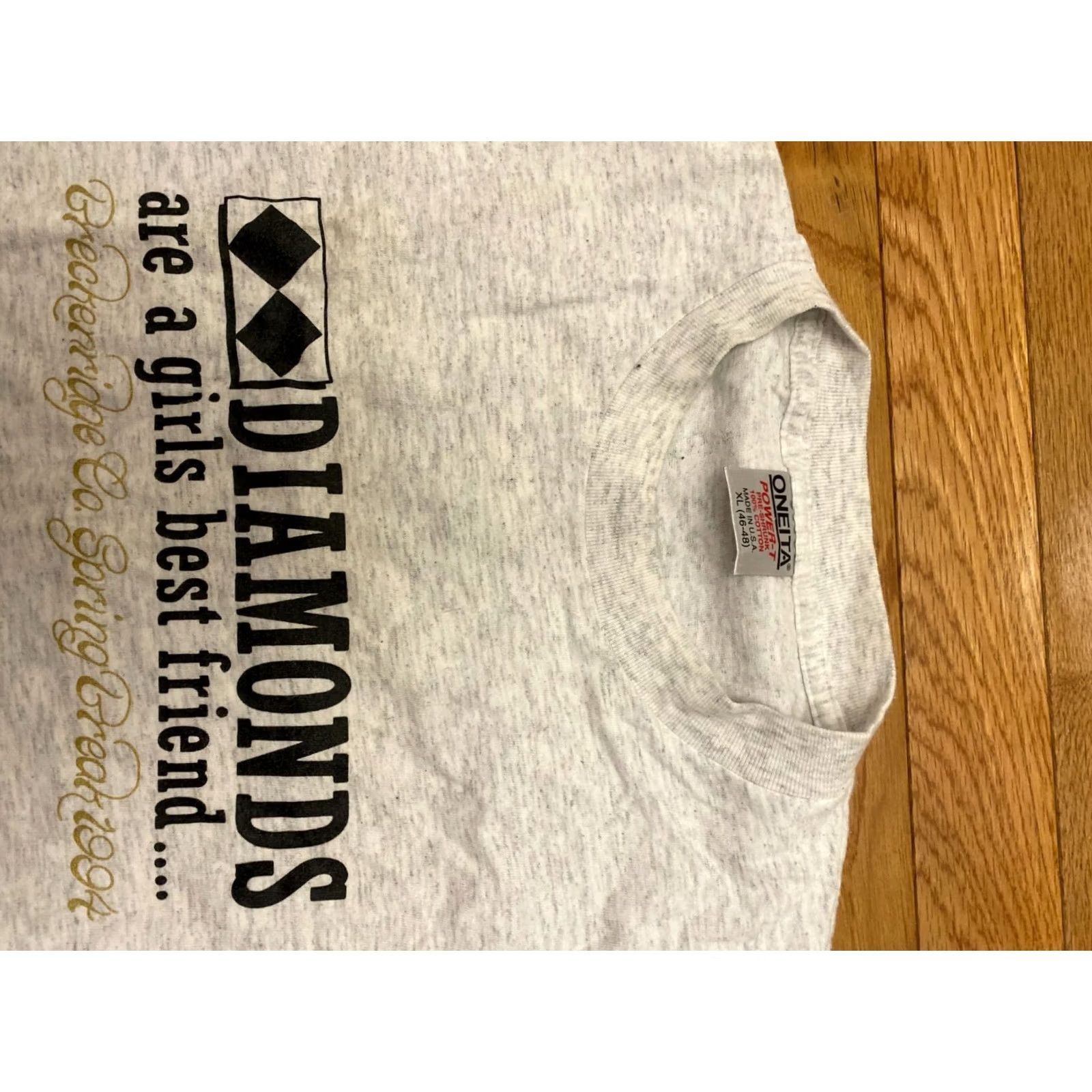 Vintage VTG Diamonds Best Friend Skiing Mens Shirt XL White Breckenridge 1994 SB Friends Decade Vintage Ski Shirt Mens XL White Girls Womens? Size XL / US 12-14 / IT 48-50 - 3 Thumbnail