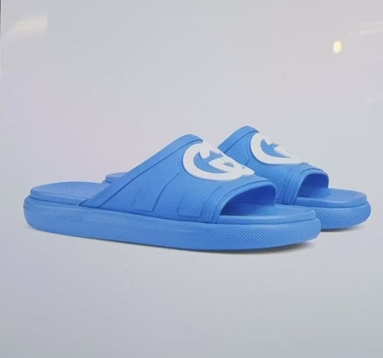 Gucci Gucci Men Interlocking G Slide Sandal Blue Size US 7 / EU 40 - 1 Thumbnail