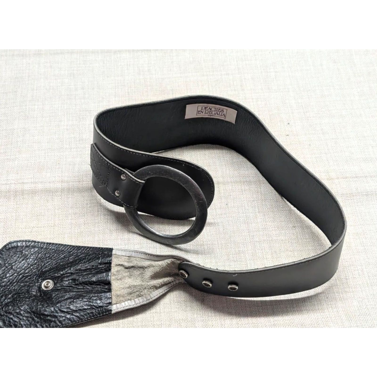 Vintage VINTAGE CORSET CINCH BELT 1980s 90s LEATHER BELT 28-30 GRAY WIDE glam STATEMENT Peaches En Regalia Belt Women M Gray Corset Belt Mens Girls Women Size M / US 6-8 / IT 42-44 - 3 Thumbnail