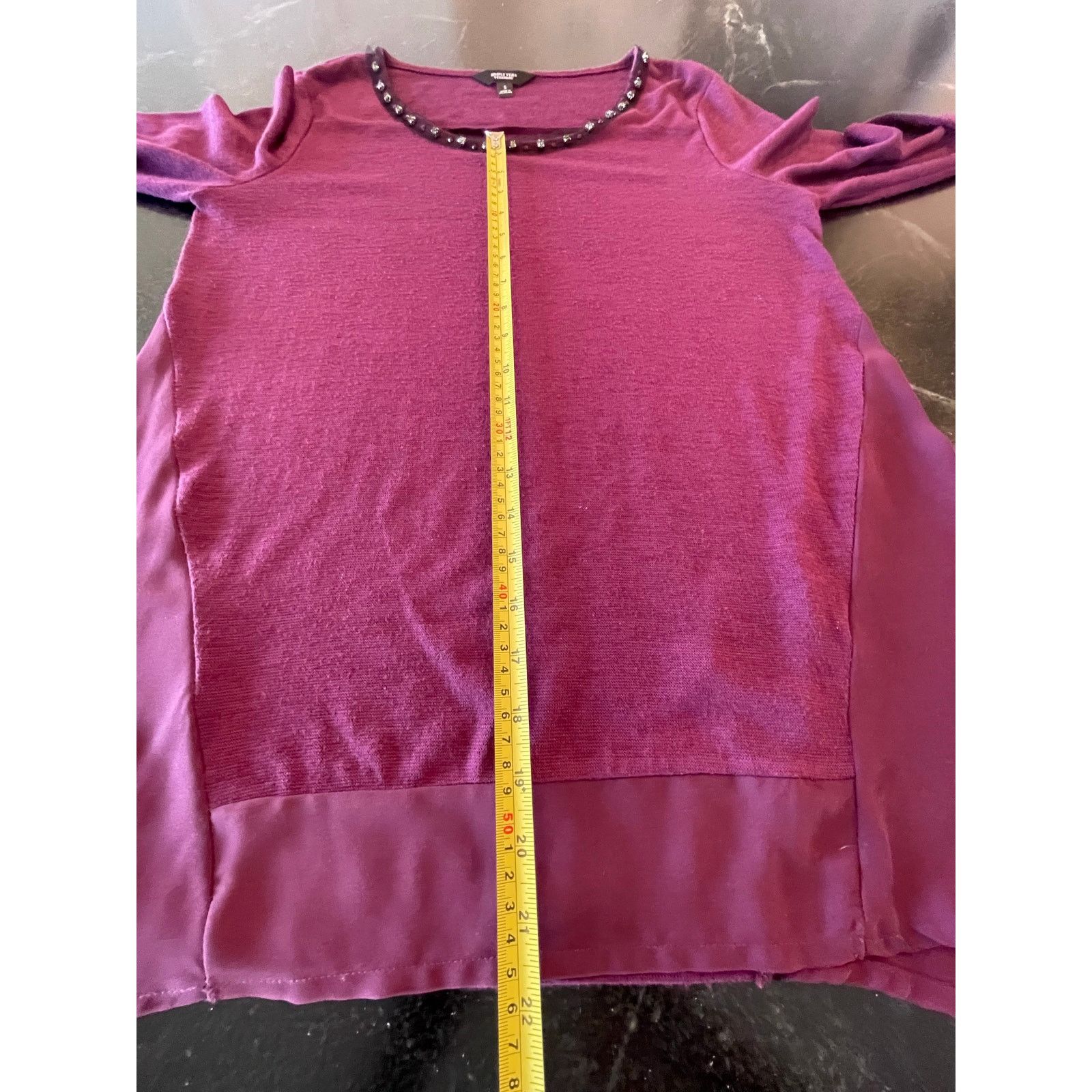 Other Simply Vera Vera Wang purple rhinestone embellished tunic SM Size S / US 4 / IT 40 - 7 Thumbnail