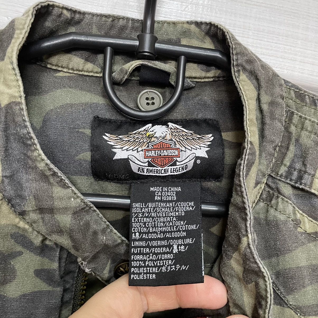 Harley Davidson × Vintage Vintage Harley Davidson camo military Moto Jacket bomber zip Size L / US 10 / IT 46 - 5 Thumbnail
