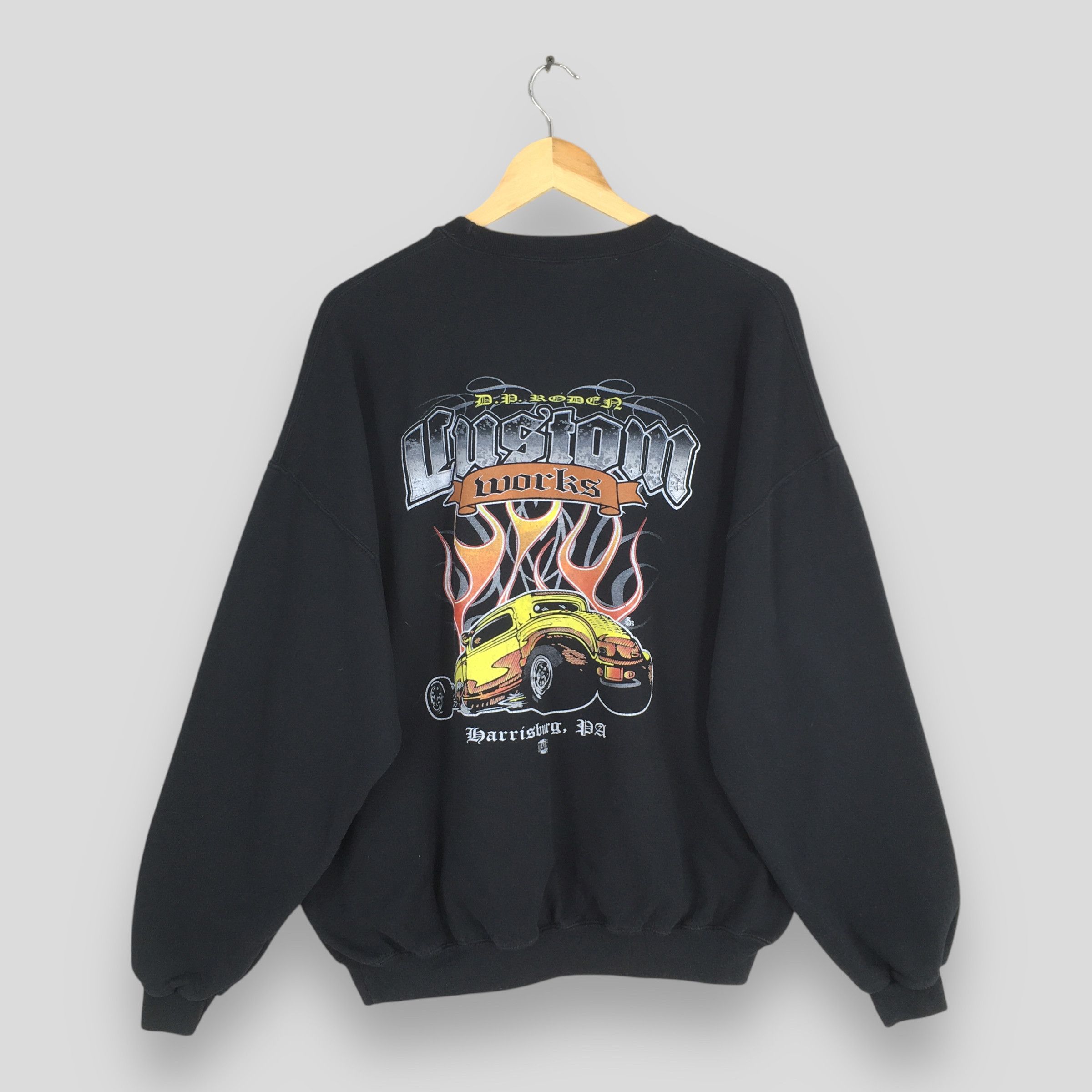 Jerzees Vintage 90s D.P. Rodea Custom Works Black Sweatshirts XLarge Size US XL / EU 56 / 4 - 6 Thumbnail