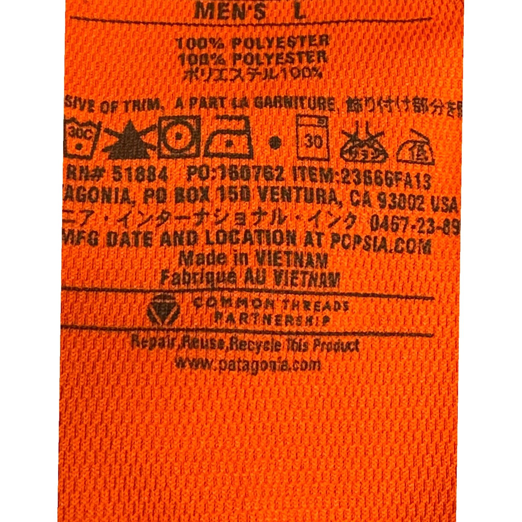 Patagonia Patagonia Shirt Men Large Orange Round Neck Base Layer Long-Sleeved Fore Runner Size US L / EU 52-54 / 3 - 6 Thumbnail