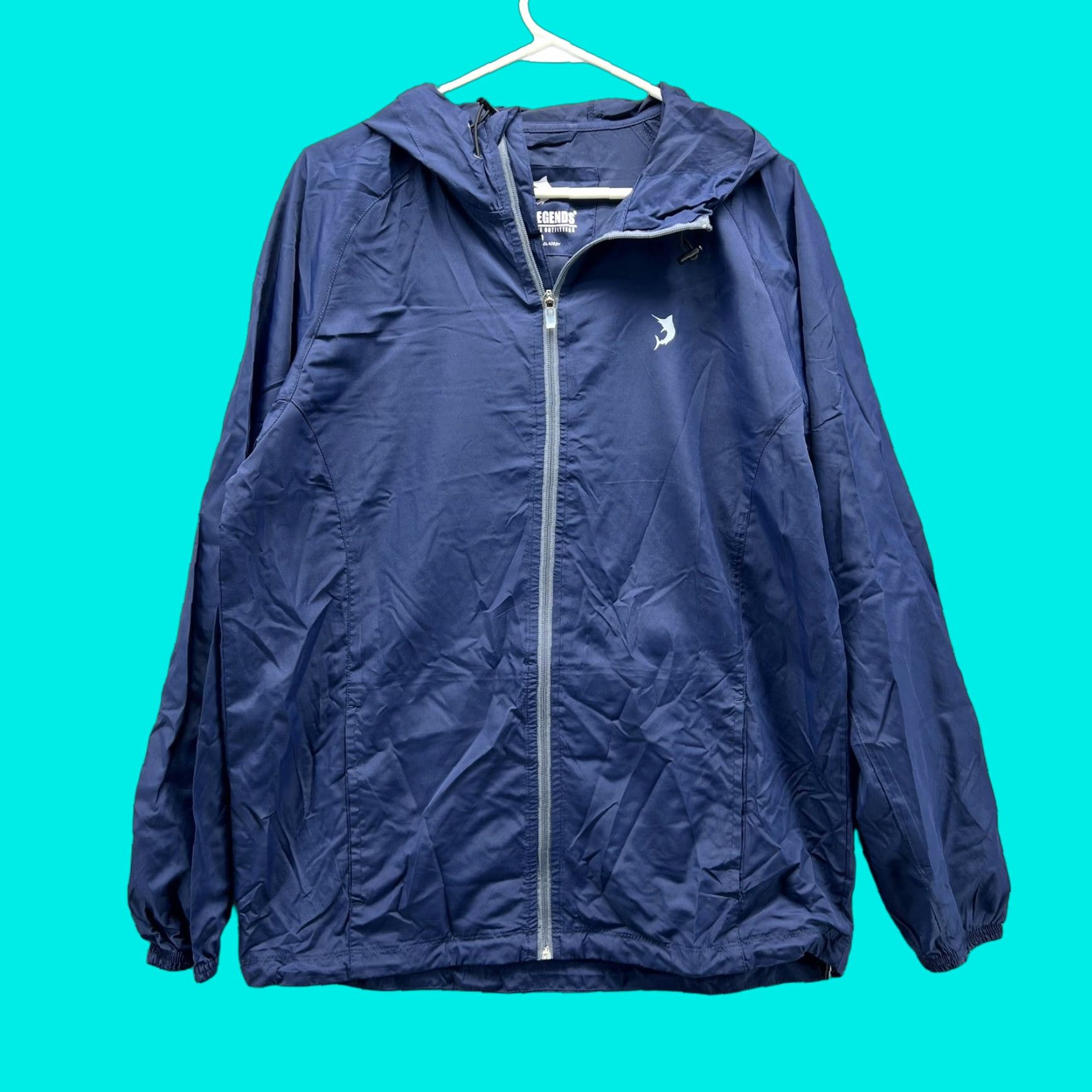 Vintage Reel Legends Jacket Mens Medium Blue Hooded Full Zip Windbreaker Fishing Size US M / EU 48-50 / 2 - 1 Thumbnail