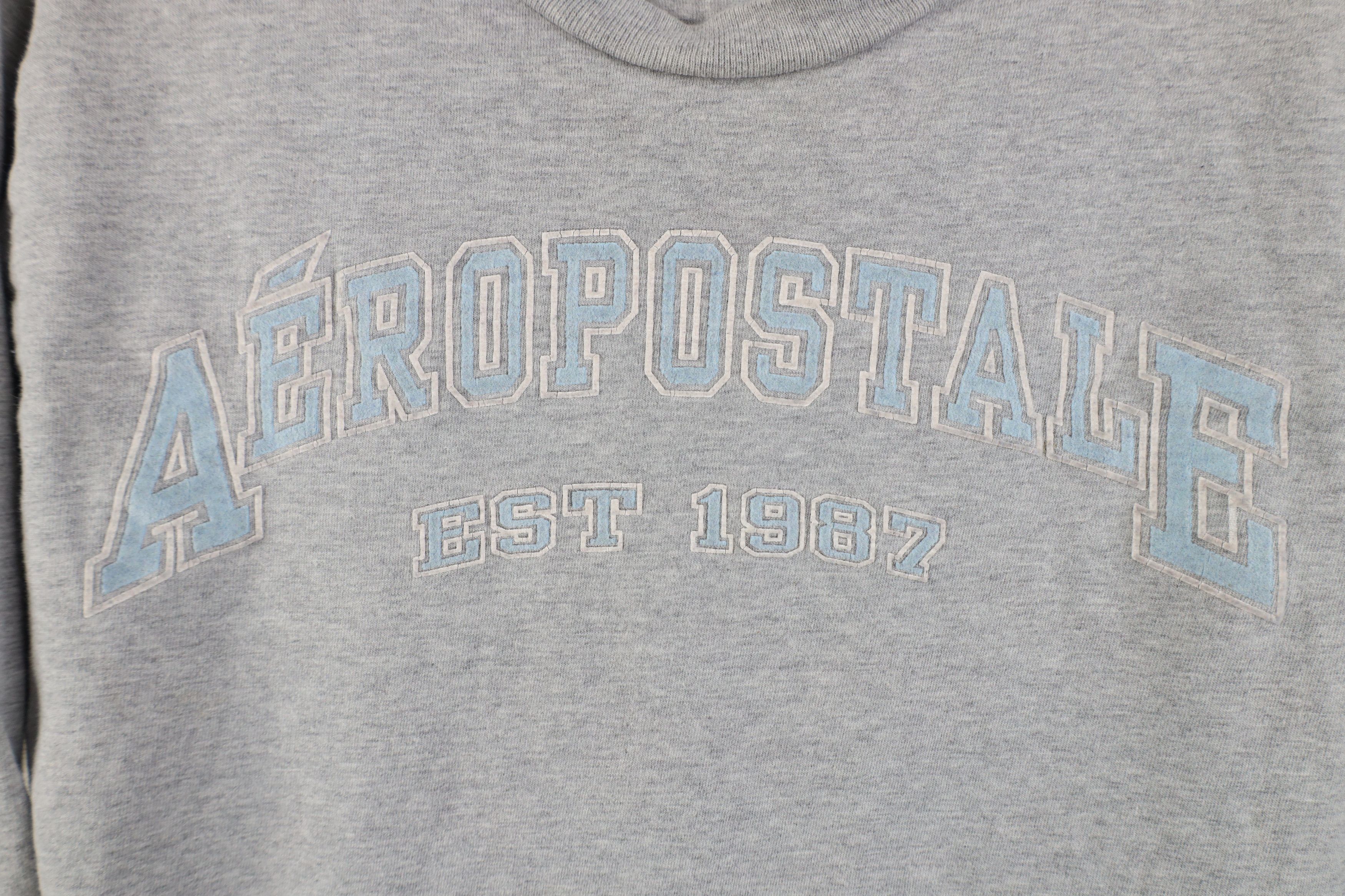Aeropostale Vintage 90s Y2K Aeropostale Spell Long Sleeve T-Shirt Gray Size M / US 6-8 / IT 42-44 - 4 Thumbnail