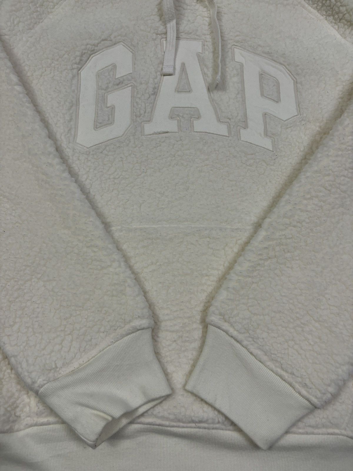 Gap × Yeezy Gap White Cream Big Logo Sherpa Pullover Hoodie Size US M / EU 48-50 / 2 - 8 Thumbnail