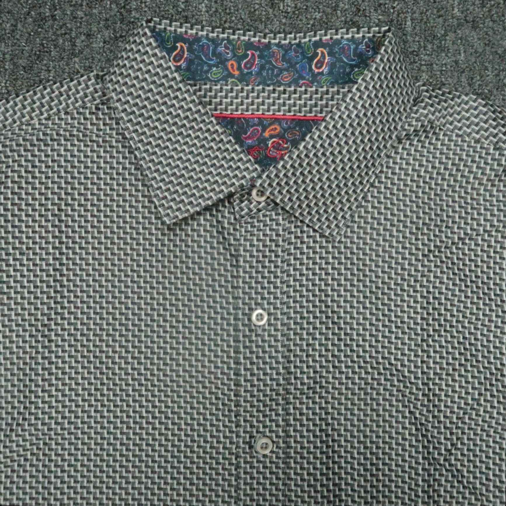 Robert Graham Robert Graham Shirt Mens XXL Black Gray Classic Abstract Flip Cuff Long Sleeve Button-Up Size US XXL / EU 58 / 5 - 2 Thumbnail