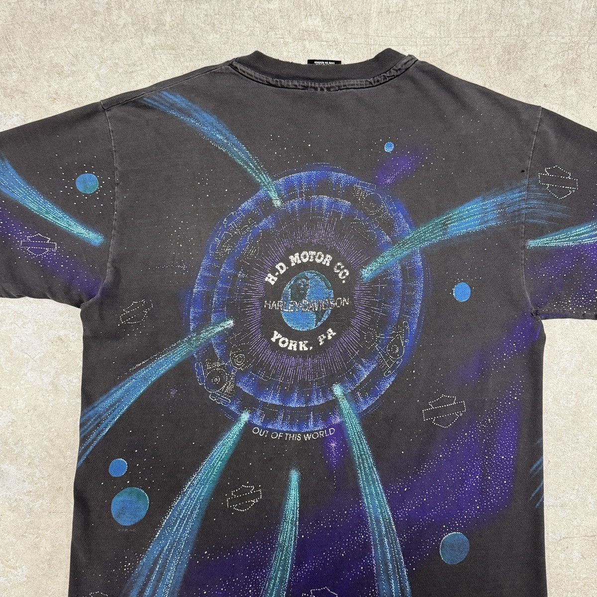 Harley Davidson Vintage Harley Davidson Shirt AOP Faded Distressed Size US L / EU 52-54 / 3 - 4 Thumbnail