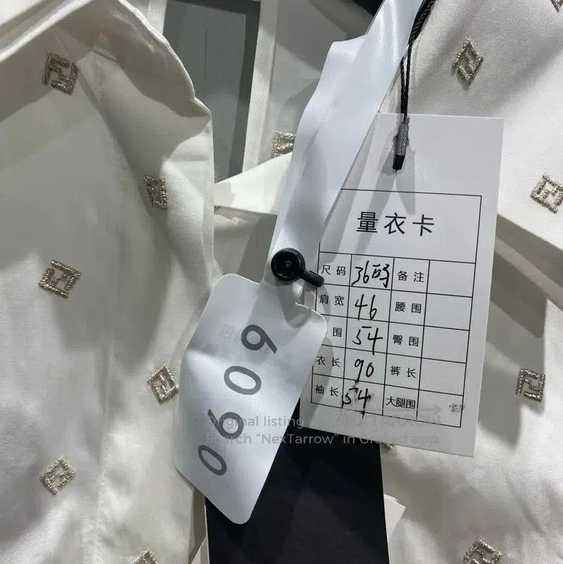 Fendi FENDI Women's White Polyester Shirt with Embroidery . Size S / US 4 / IT 40 - 6 Thumbnail