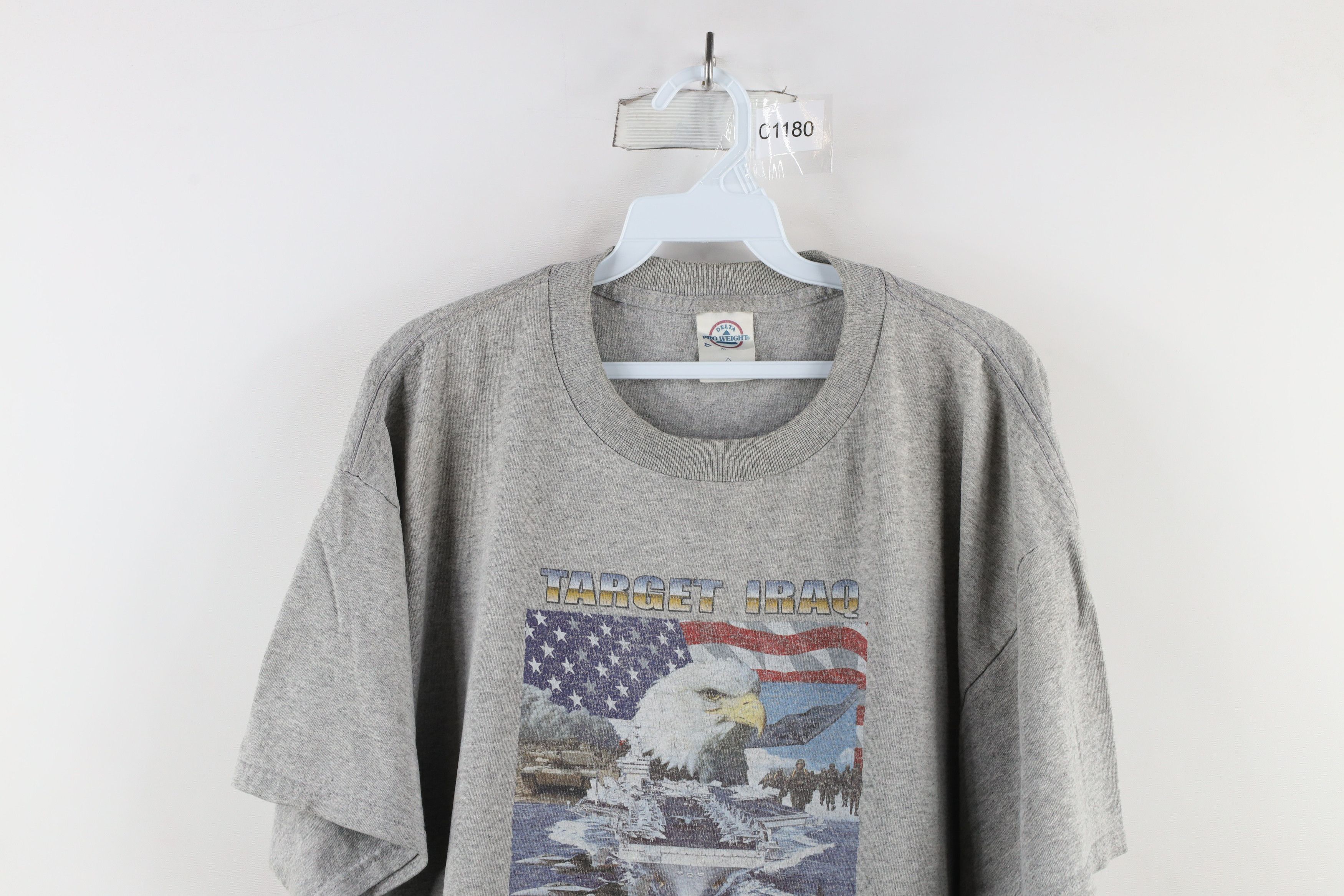 Vintage Vintage Y2K Spell Out Target Iraq Lets Roll Military T-Shirt Size US XL / EU 56 / 4 - 2 Thumbnail