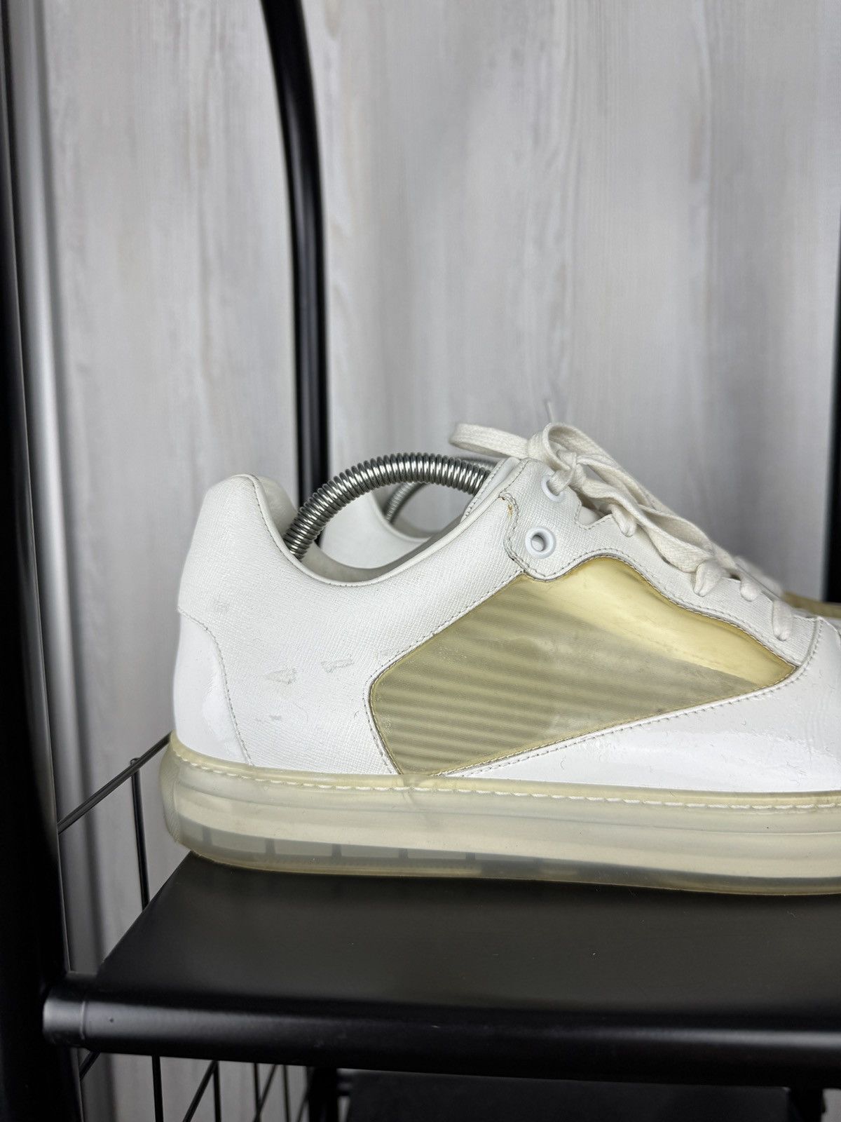 Balenciaga MENS BALENCIAGA WHITE LEATHER LACE-UP SNEAKERS EU 42 341772 Size US 9 / EU 42 - 2 Thumbnail