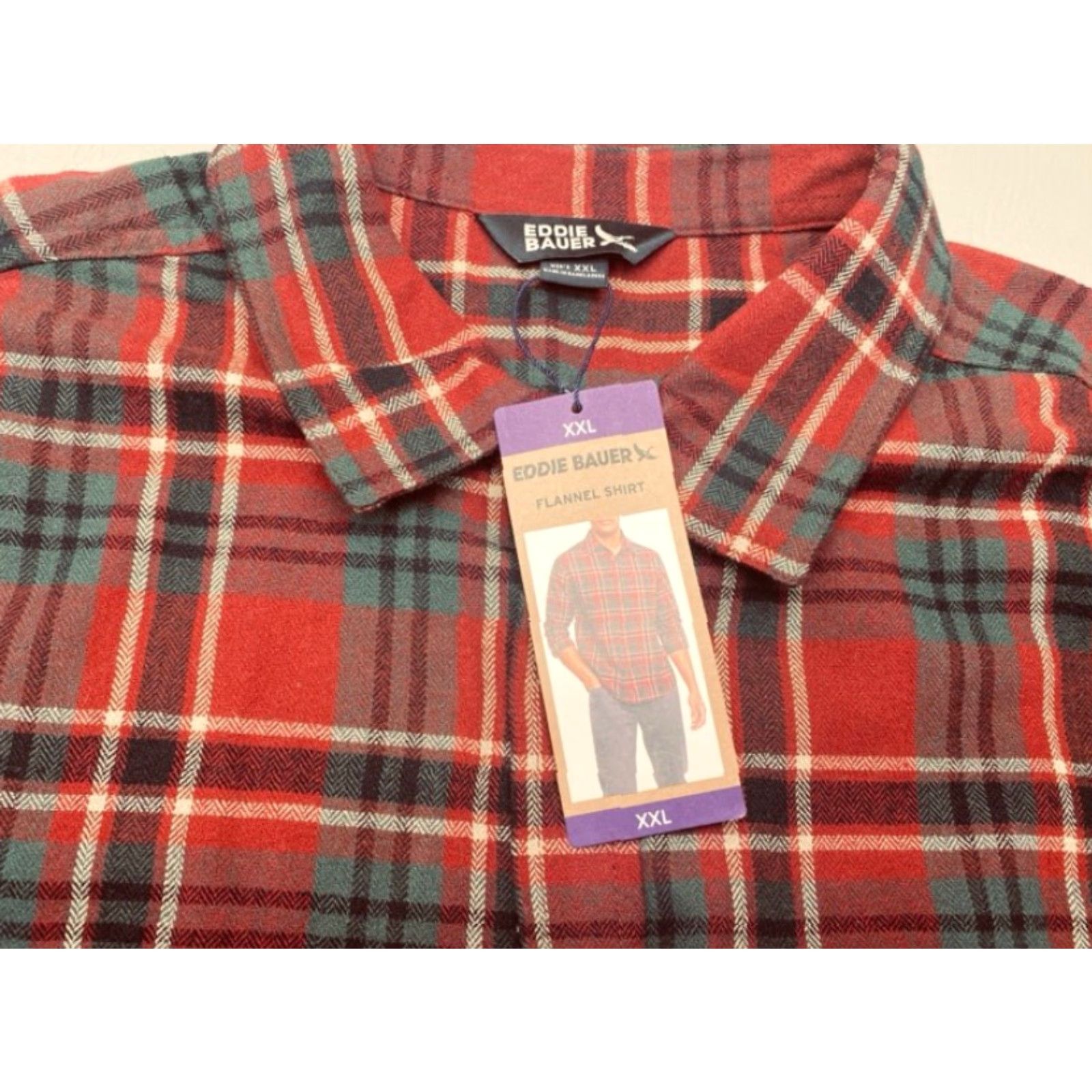 Eddie Bauer NWT Eddie Bauer Flannel Shirt Mens 2XL Red Plaid Long Sleeve Chest Pocket 8267 Size US XXL / EU 58 / 5 - 6 Thumbnail