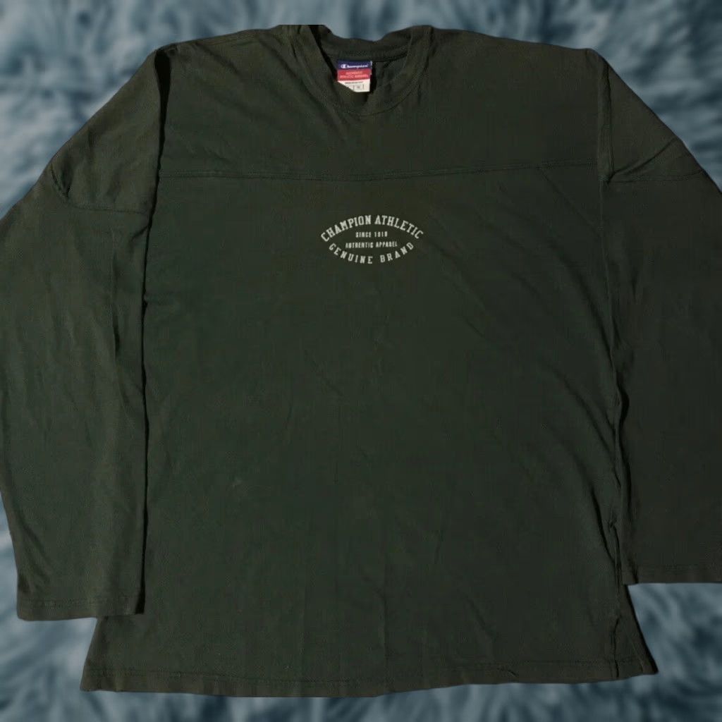 Champion VINTAGE Champion Shirt Mens L Green 90s Distressed Spellout Grunge Punk Skate Surf Casual Tee Size US L / EU 52-54 / 3 - 1 Thumbnail