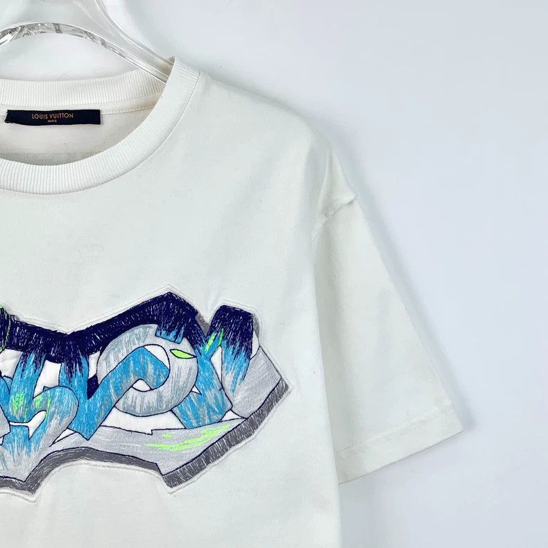 Louis Vuitton Louis Vuitton White Graffiti Cotton T -2505 Size US XS / EU 42 / 0 - 3 Thumbnail