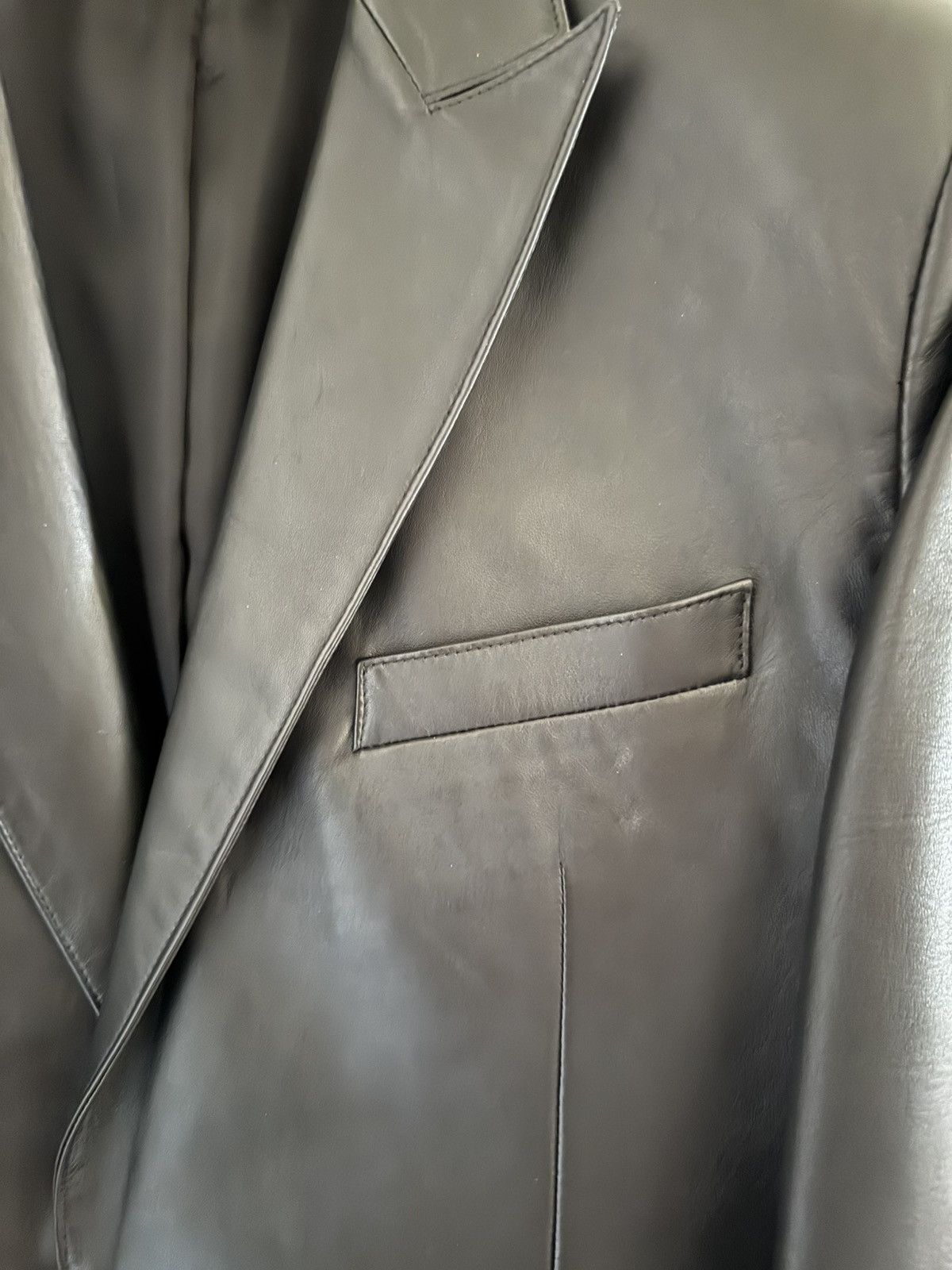 Celine × Hedi Slimane Celine SS19 Black Lambskin Rectangle Jacket Size 34R - 9 Thumbnail
