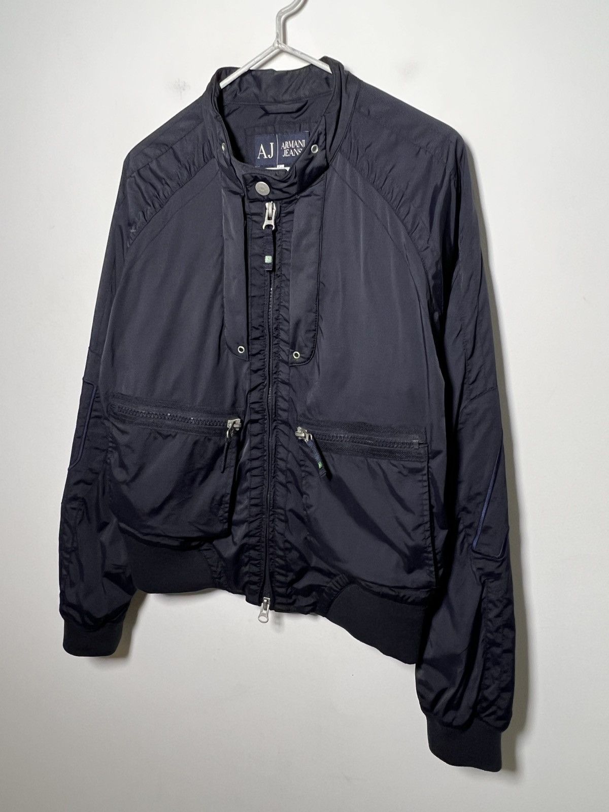 armani y2k multi pocket tech bomber jacket