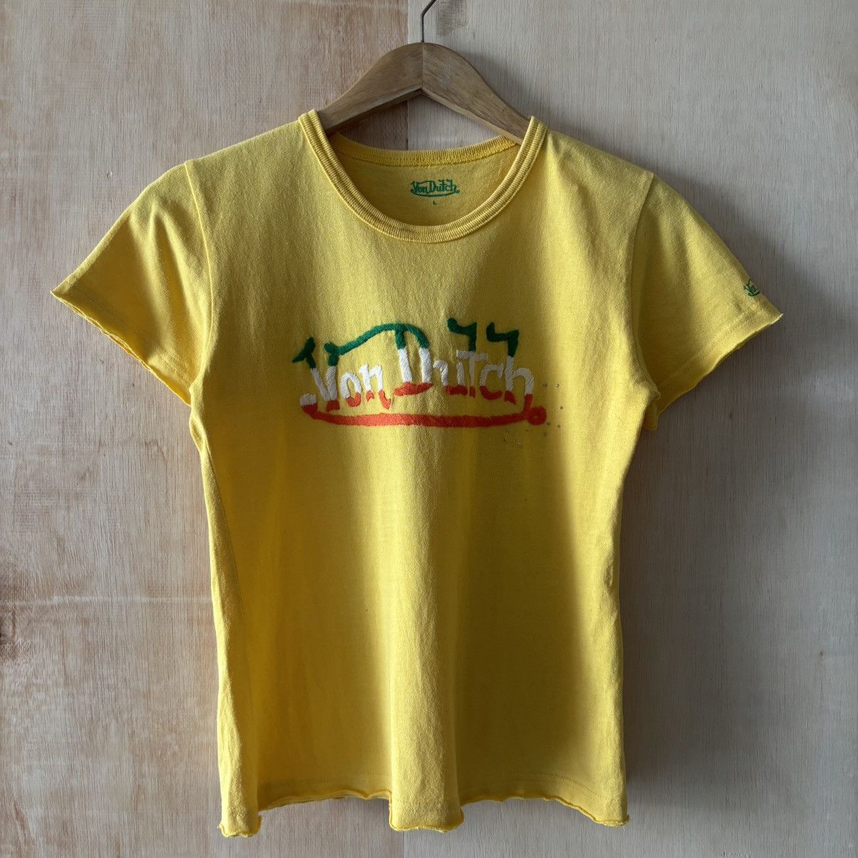 Von Dutch Y2K Von Dutch Big Logo Yellow Tee Size S / US 4 / IT 40 - 1 Thumbnail