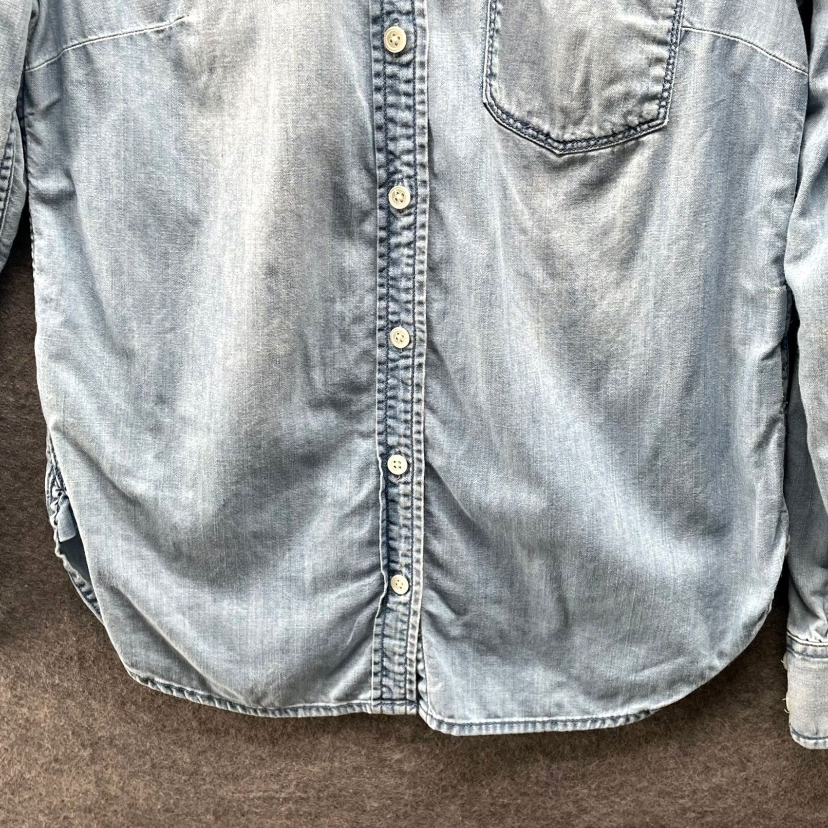 J.Crew J.Crew Chambray Button Down Shirt Womens 0 Light Blue Long Sleeve Cotton Western Size XS / US 0-2 / IT 36-38 - 4 Thumbnail