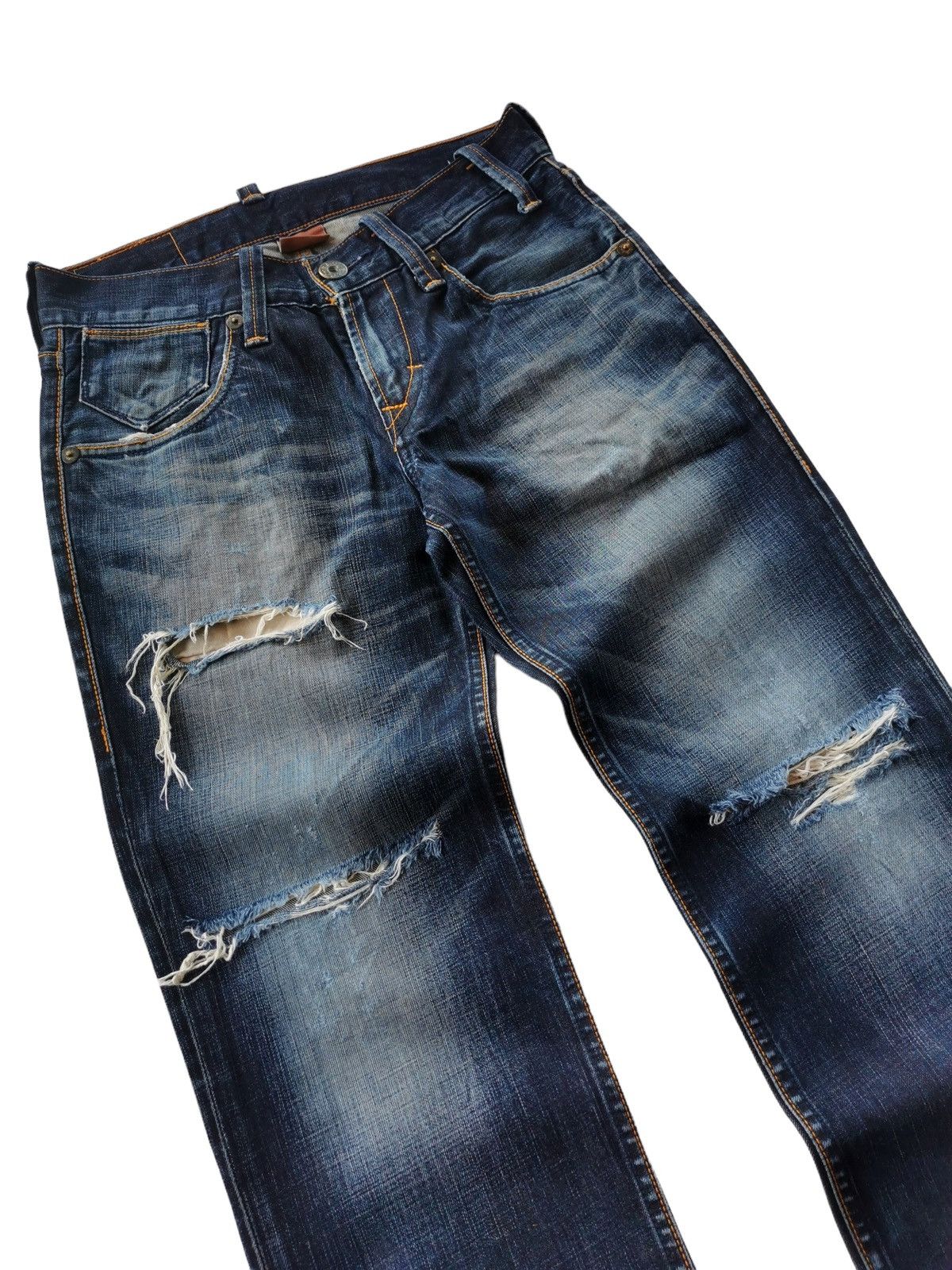 Levi's Jeans Levis 504 Straight distressed fuck jeans Size US 29 - 2 Thumbnail