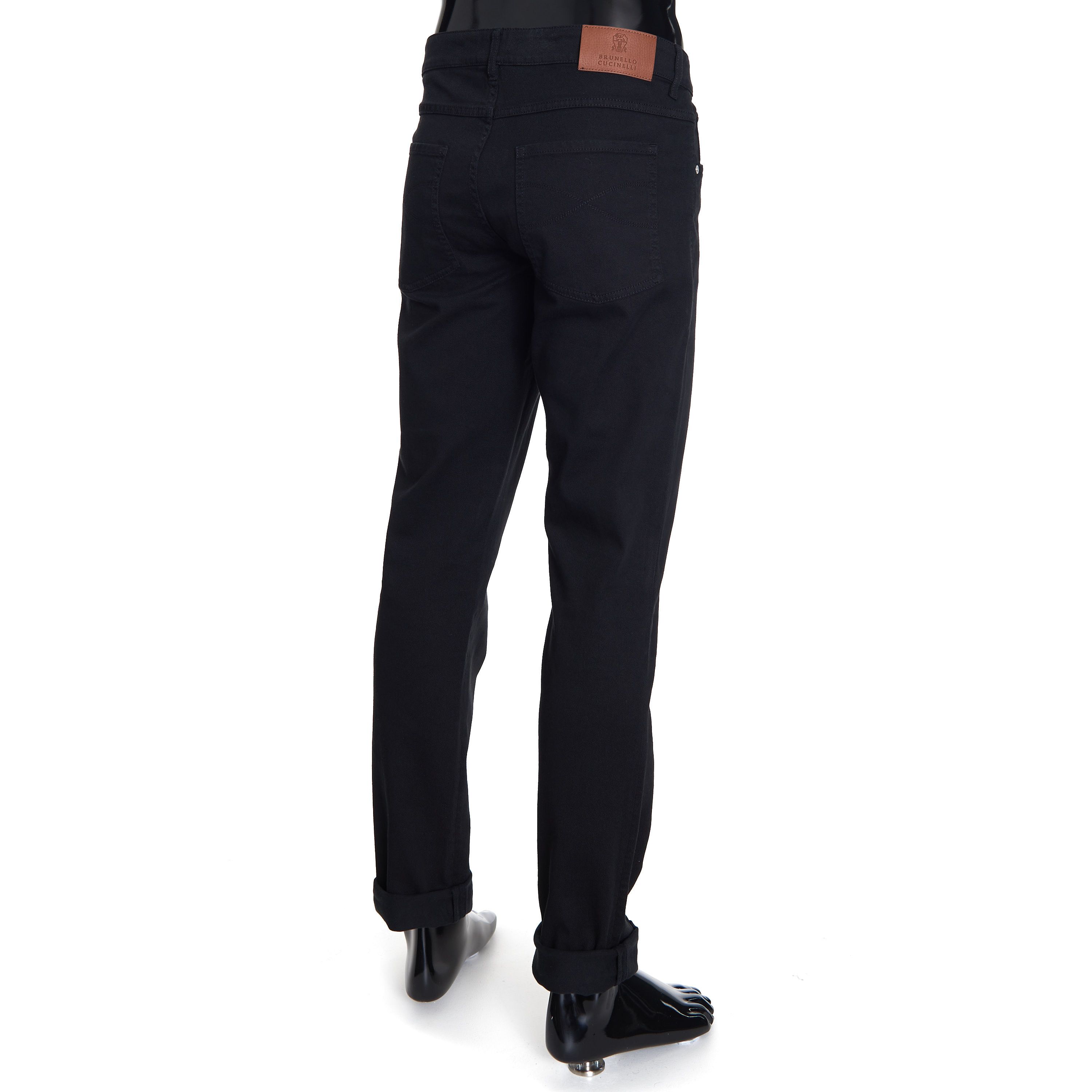 Brunello Cucinelli Black Stretch Denim Trousers - Slim Fit, Five-Pocket Size US 42 / EU 58 - 6 Thumbnail