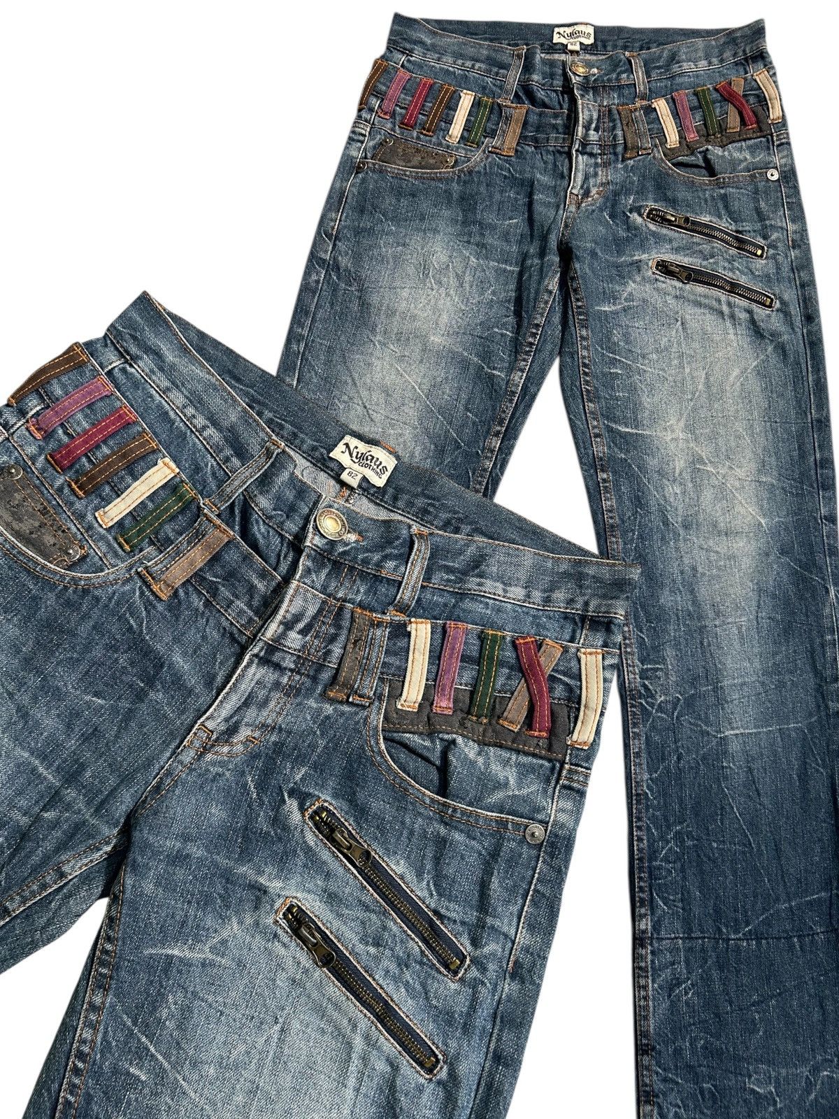 Japanese Brand × Kapital × Vintage Double Waist Nylaus Japanese Punk Style Denim Jeans Size US 32 / EU 48 - 1 Thumbnail