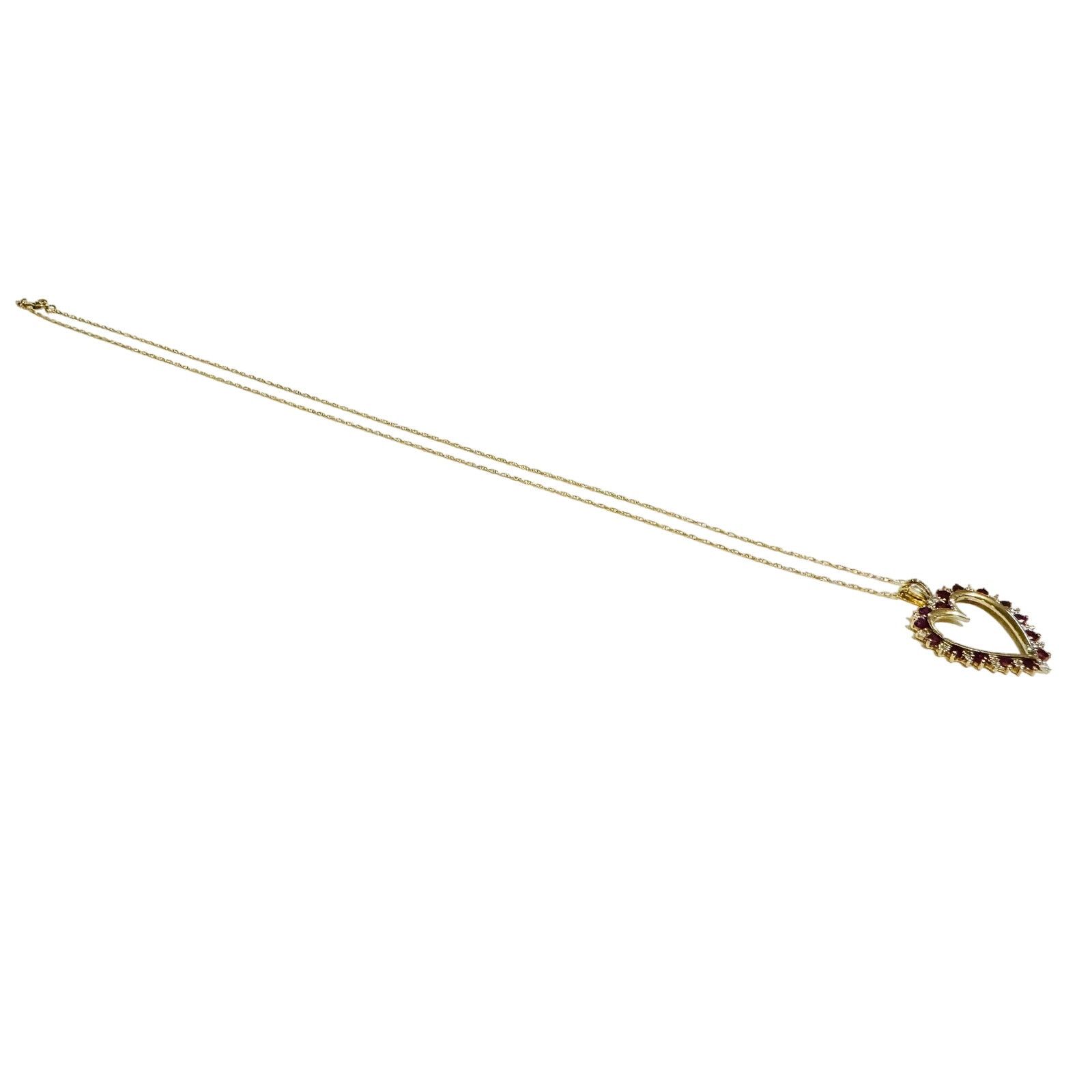 The Unbranded Brand Natural Ruby Diamond Solid 10k Yellow Gold Pendant Necklace Size ONE SIZE - 6 Thumbnail