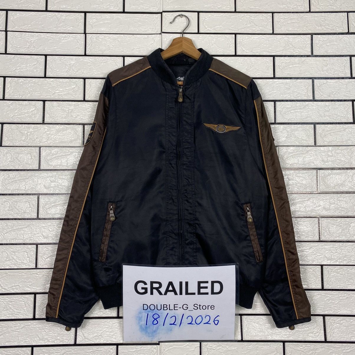 Harley Davidson 📌Vintage Biker Jacket Harley Davidson Spell Out Big Logo Size US S / EU 44-46 / 1 - 1 Thumbnail