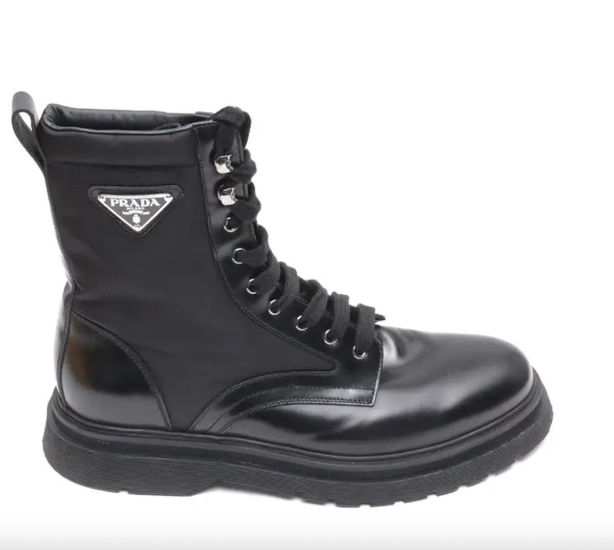 Prada Triangle Logo Combat Boots, nylon / leather Size US 10 / EU 43 - 1 Thumbnail