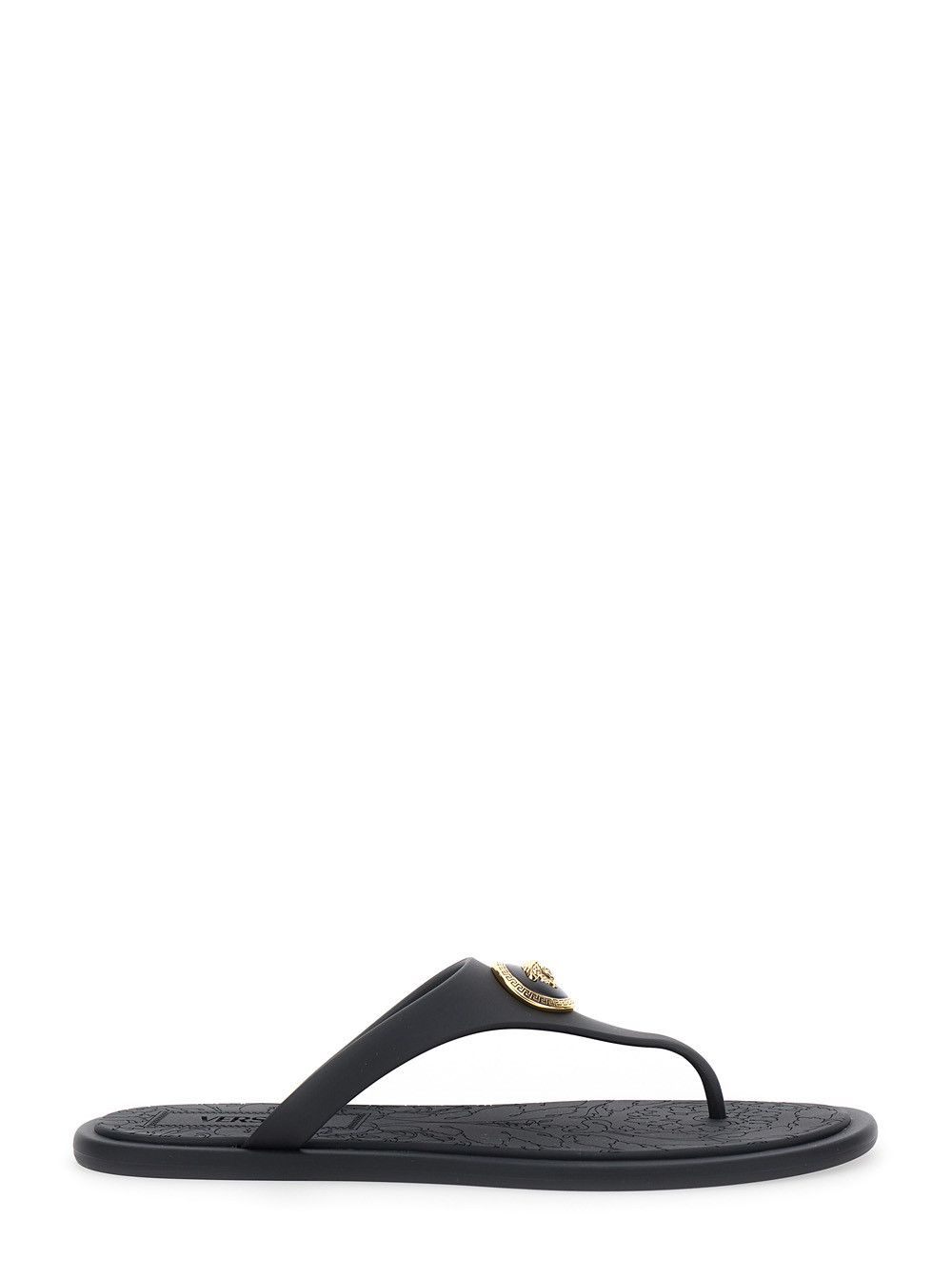 Versace Black Slides with Medusa Detail in Rubber Woman Size US 6 / IT 36 - 1 Thumbnail