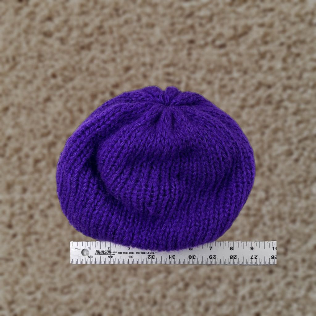 Vintage Aris Beanie Womens One Size Purple Knit 100% Acrylic Made USA Winter Ski Hat/Cap Size ONE SIZE - 1 Thumbnail