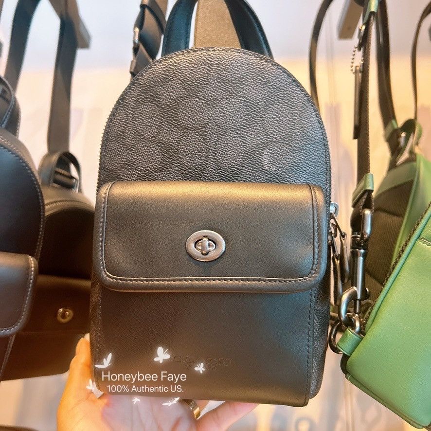 Coach Small Turnlock Sling Pack In Signature Canvas CAJ29 Size ONE SIZE - 1 Thumbnail