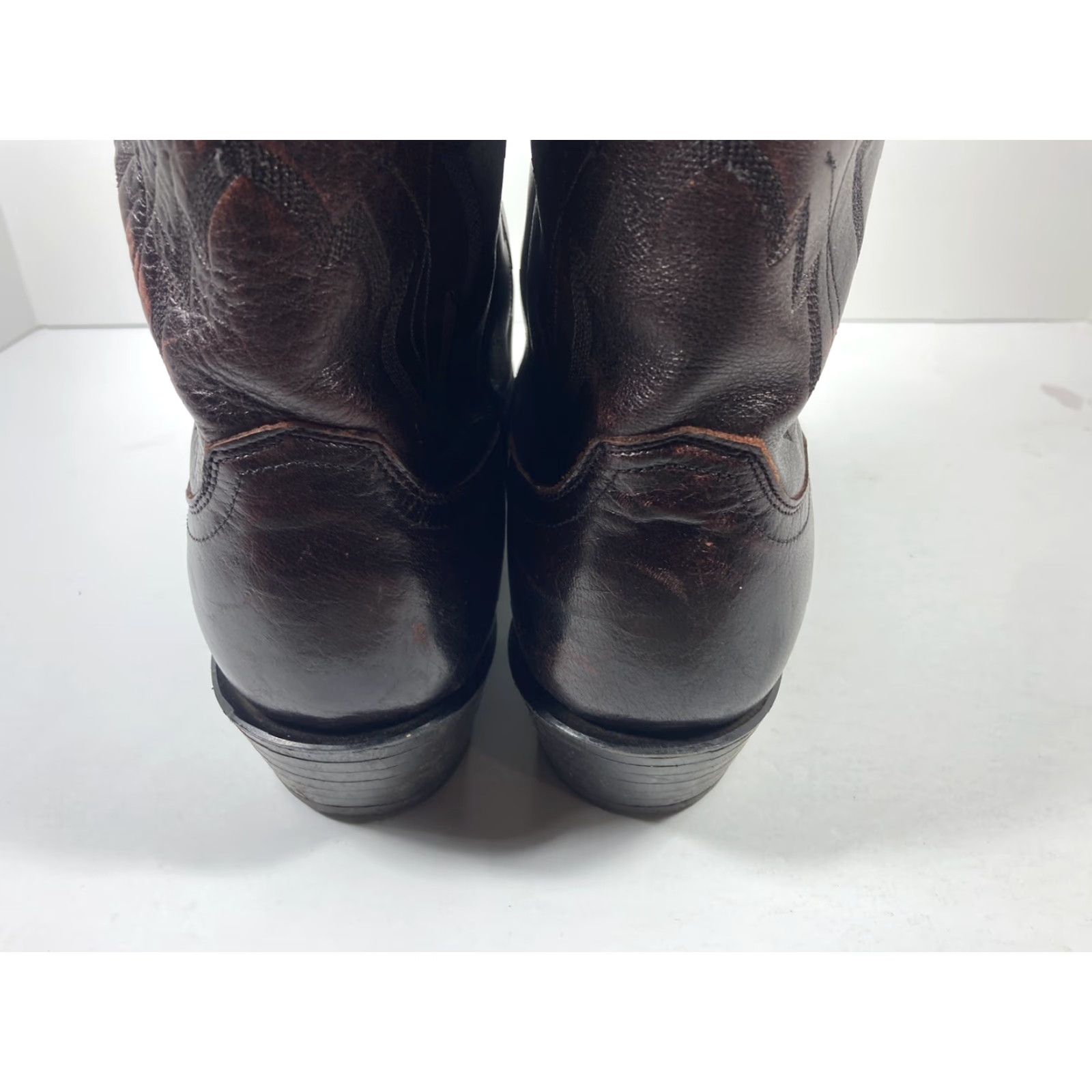 Vintage VINTAGE Lucchese Caiman Inlay Boots Men Size 9 EE Wide Black Cherry Leather N1508J4 VTG Size US 9 / EU 42 - 6 Thumbnail