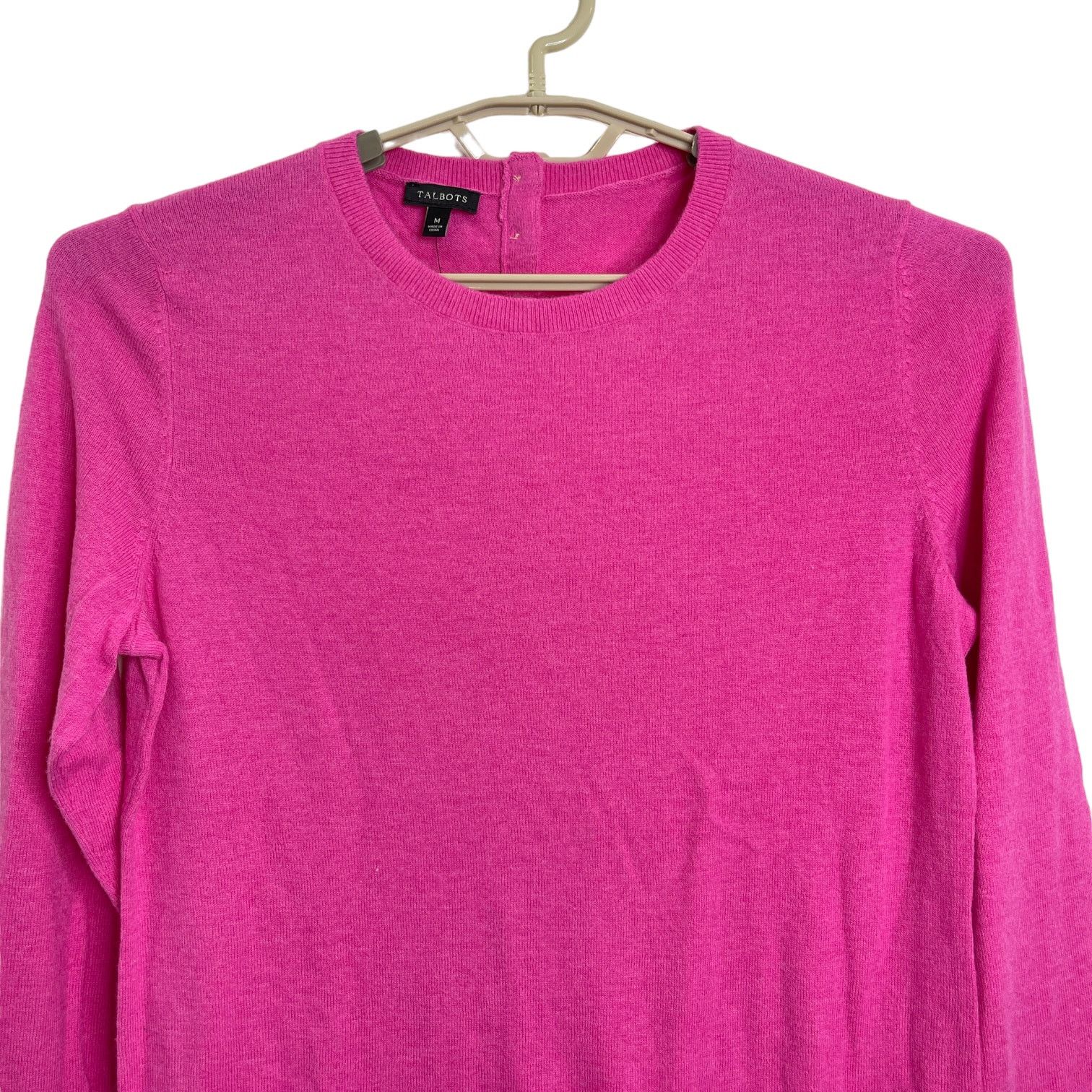 Other Talbots Pink Pullover Sweater Ruffle Cuffs Size Medium NWT Size M / US 6-8 / IT 42-44 - 2 Thumbnail