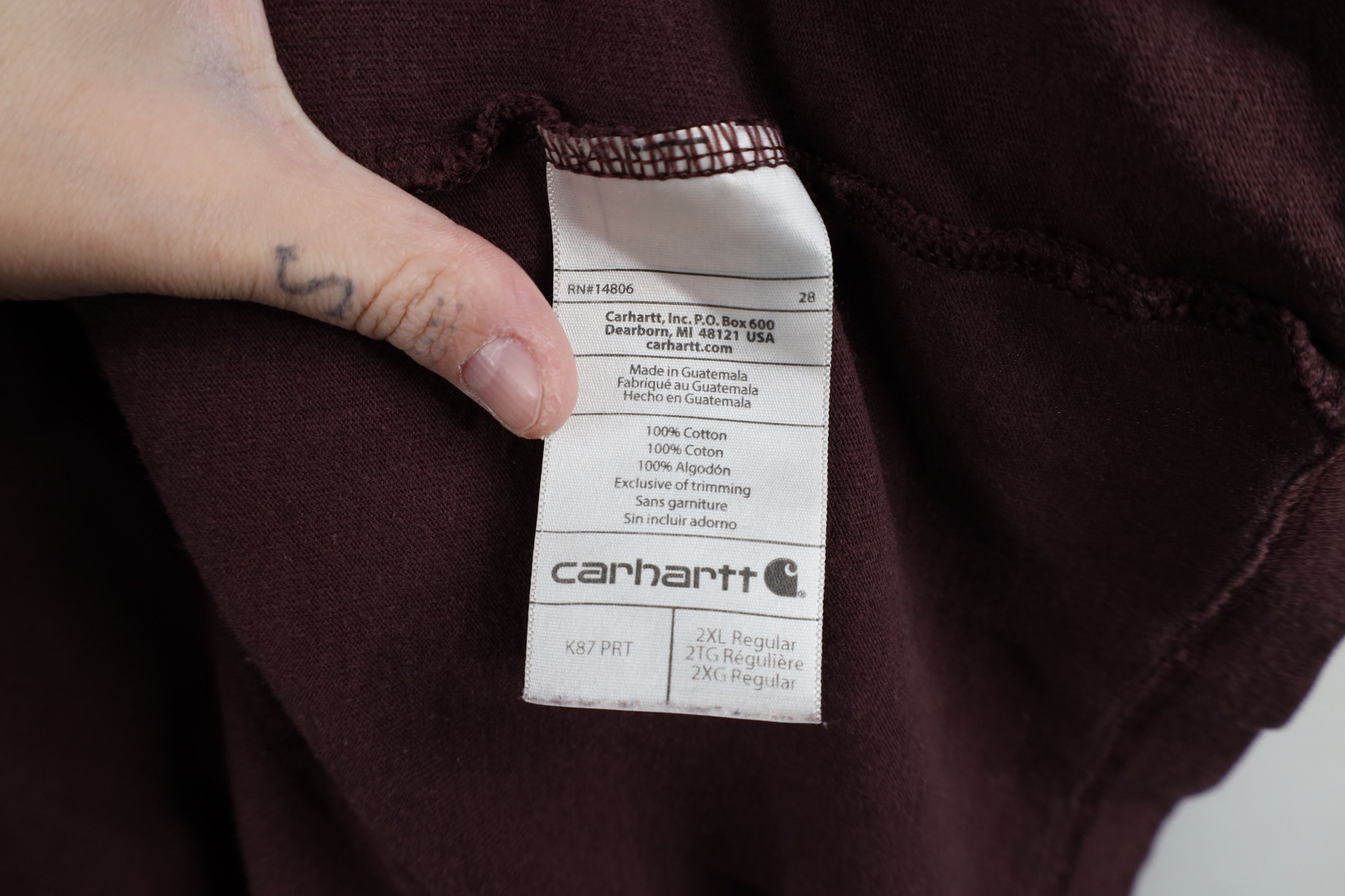 Carhartt Vintage Carhartt Spell Out Baggy Heavyweight T-Shirt Red Size US XXL / EU 58 / 5 - 11 Thumbnail